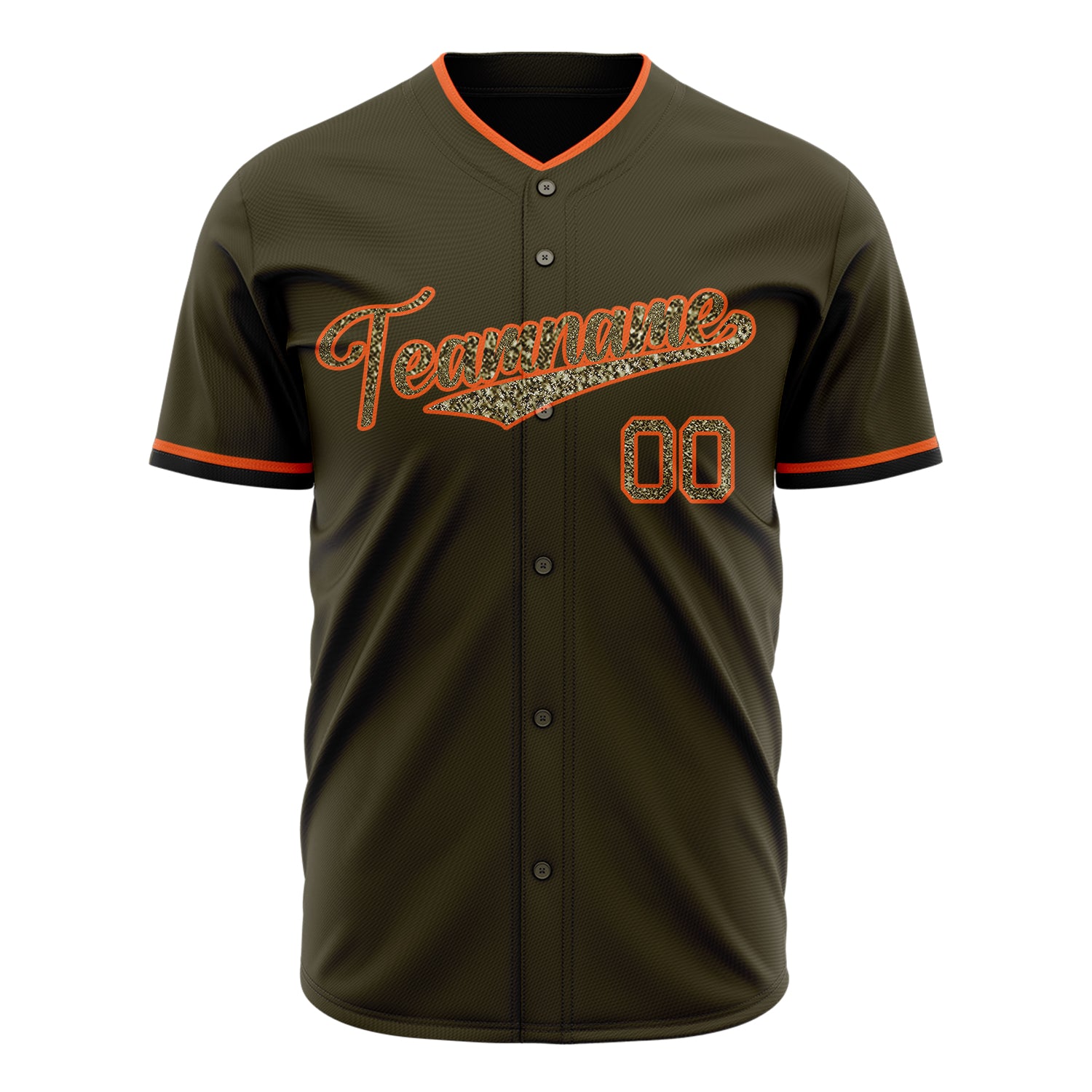 Benutzerdefiniertes Professionelles Oliv Tarnfarben Baseballtrikot