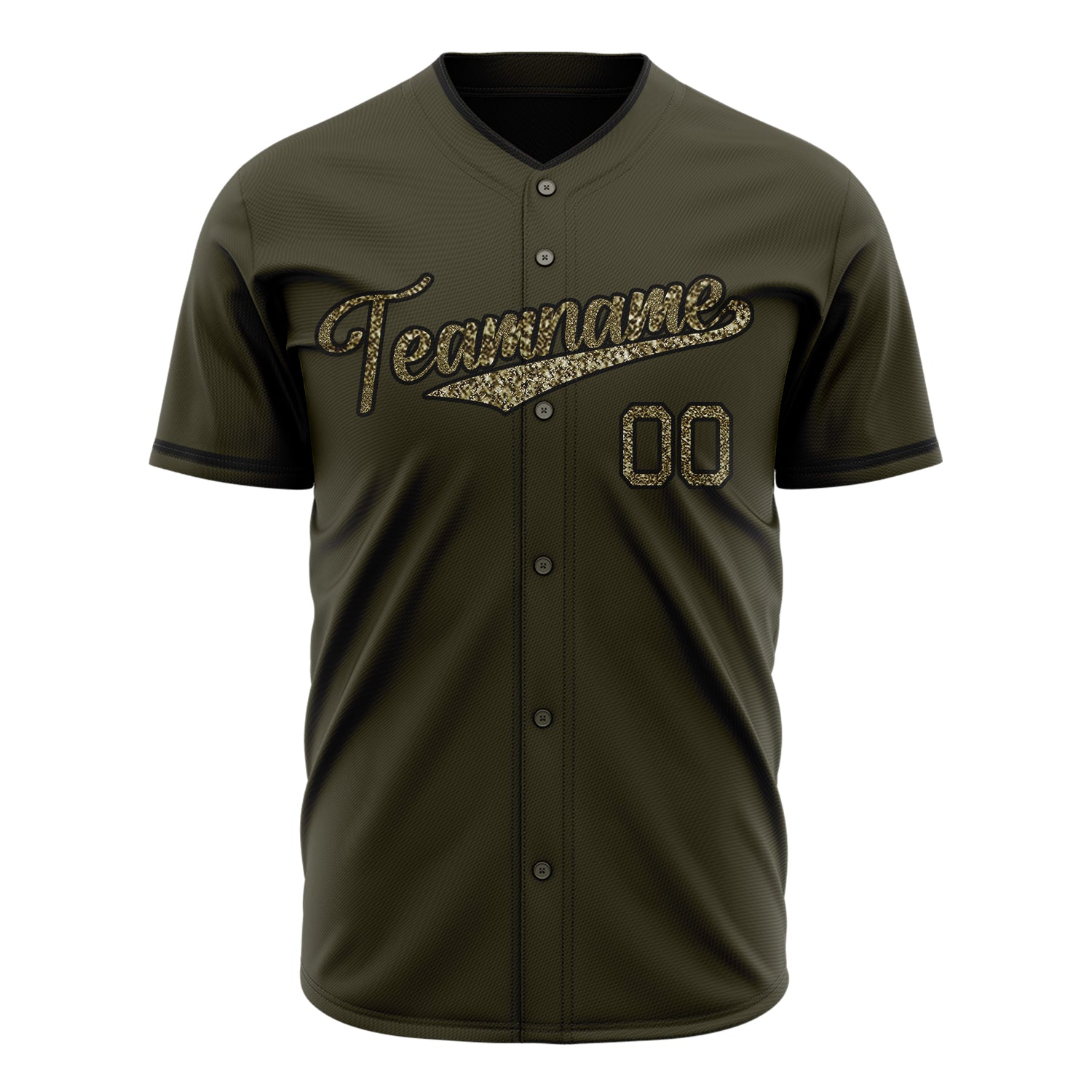 Benutzerdefiniertes Professionelles Oliv Tarnfarben Baseballtrikot