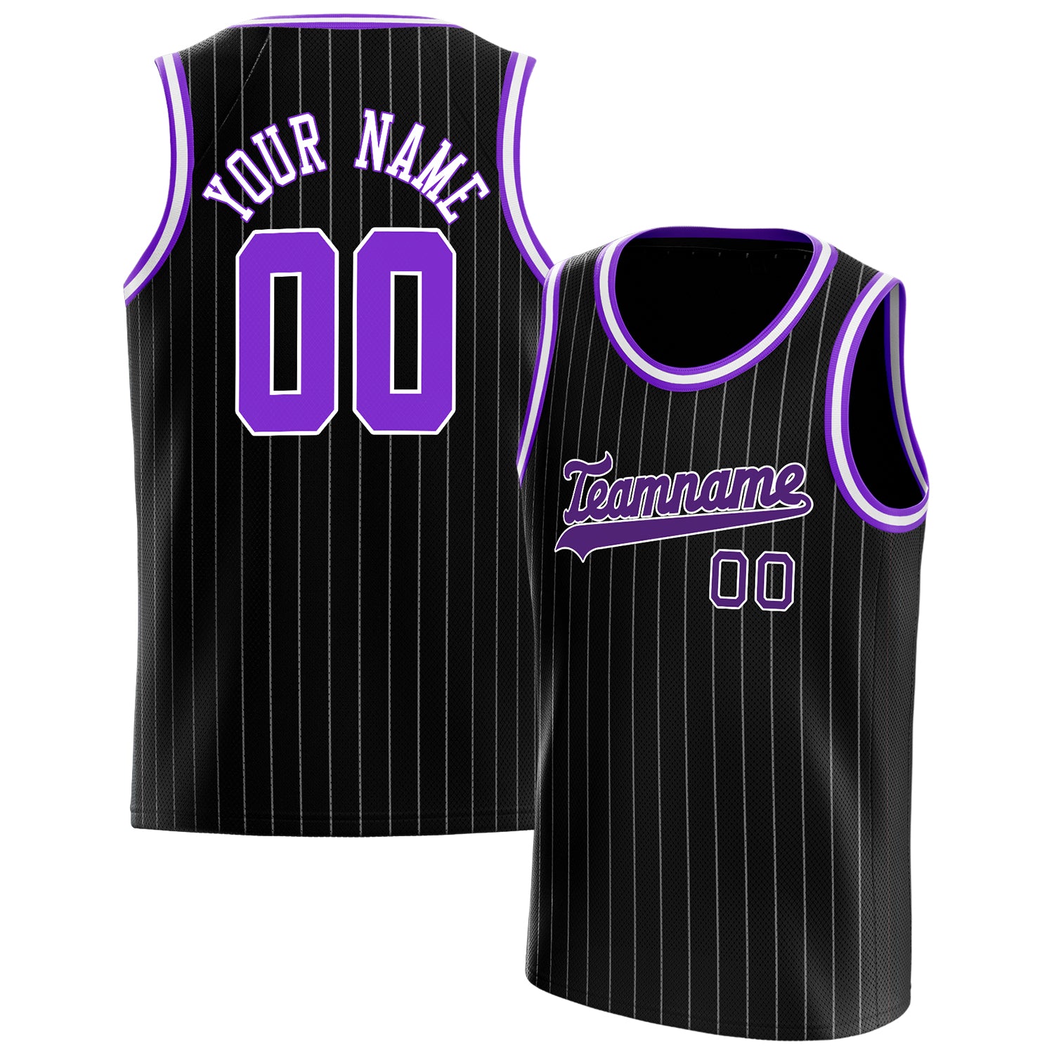 Benutzerdefiniertes Professionelles Schwarz Lila Basketballtrikot BS01240621HF002