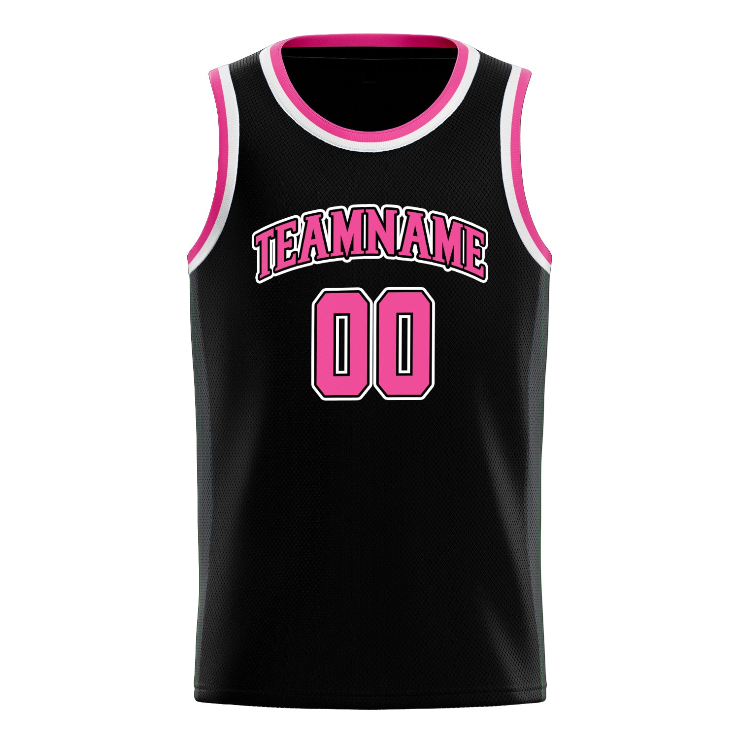 Benutzerdefiniertes Professionelles Schwarz Rosa Basketballtrikot