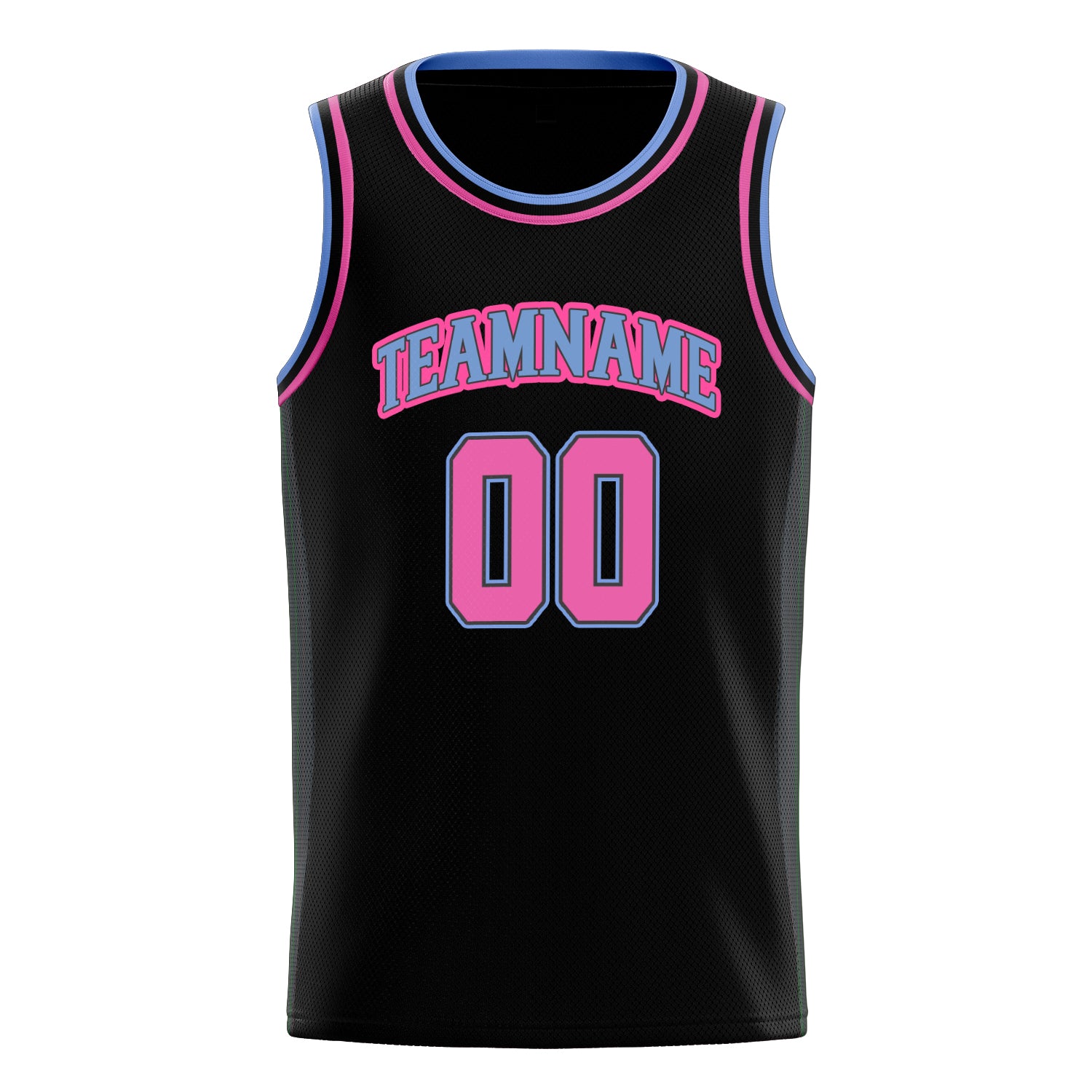 Benutzerdefiniertes Professionelles Schwarz Rosa Basketballtrikot