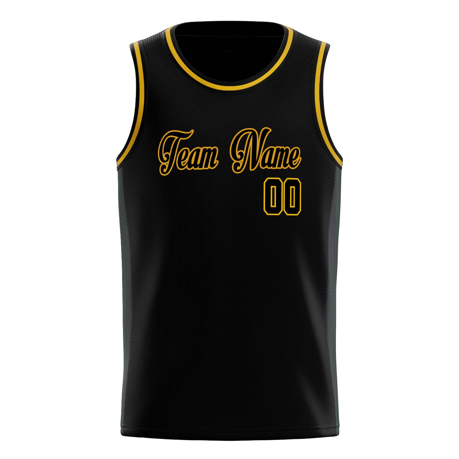 Benutzerdefiniertes Professionelles Schwarz Gold Basketballtrikot