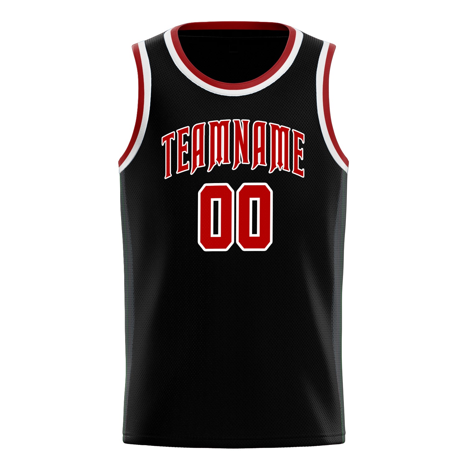 Benutzerdefiniertes Professionelles Schwarz Rot Basketballtrikot