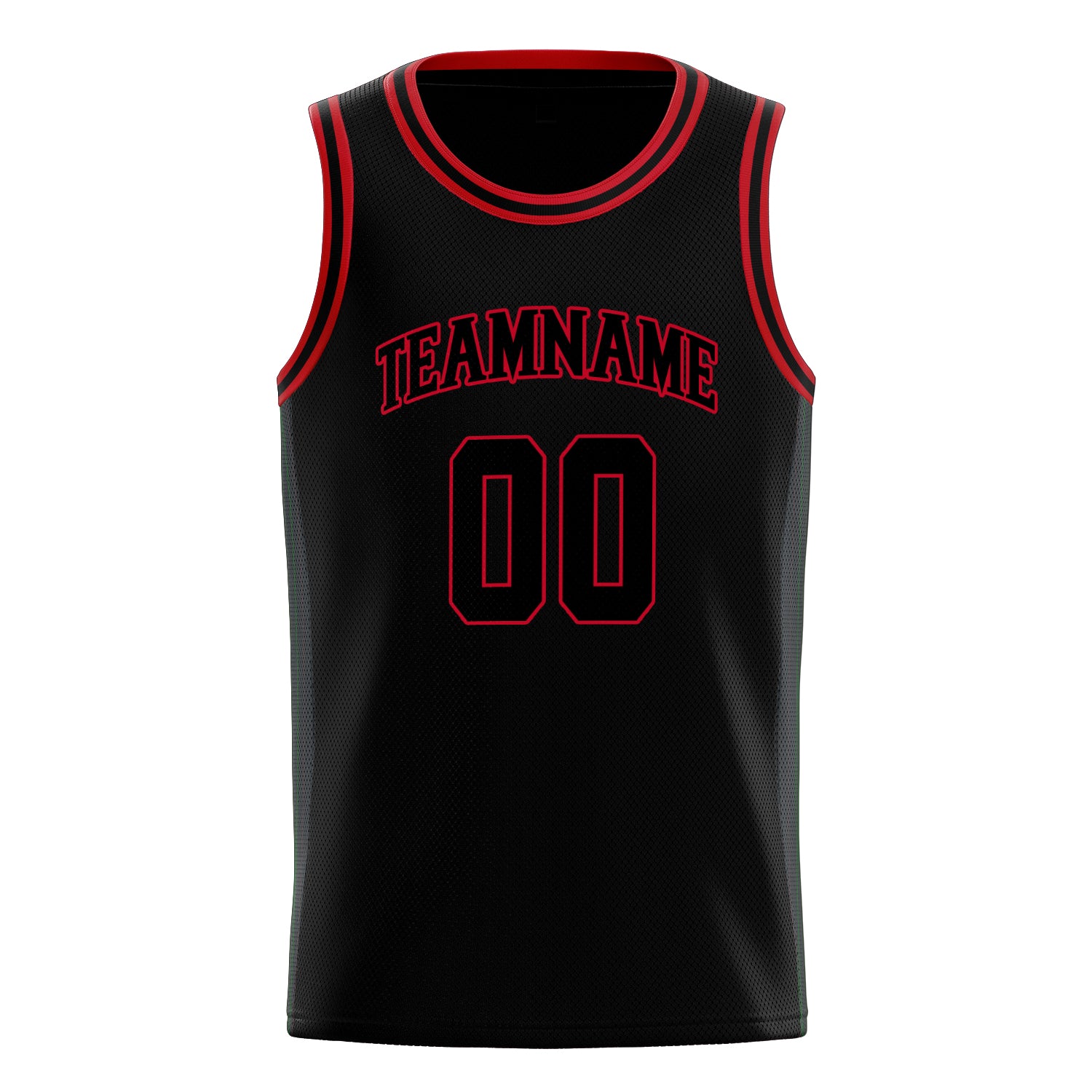 Benutzerdefiniertes Professionelles Schwarz Rot Basketballtrikot