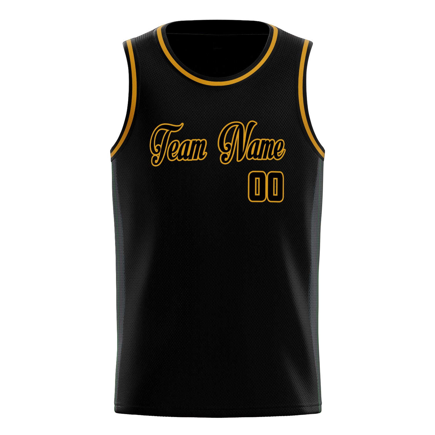 Benutzerdefiniertes Professionelles Schwarz Gold Basketballtrikot