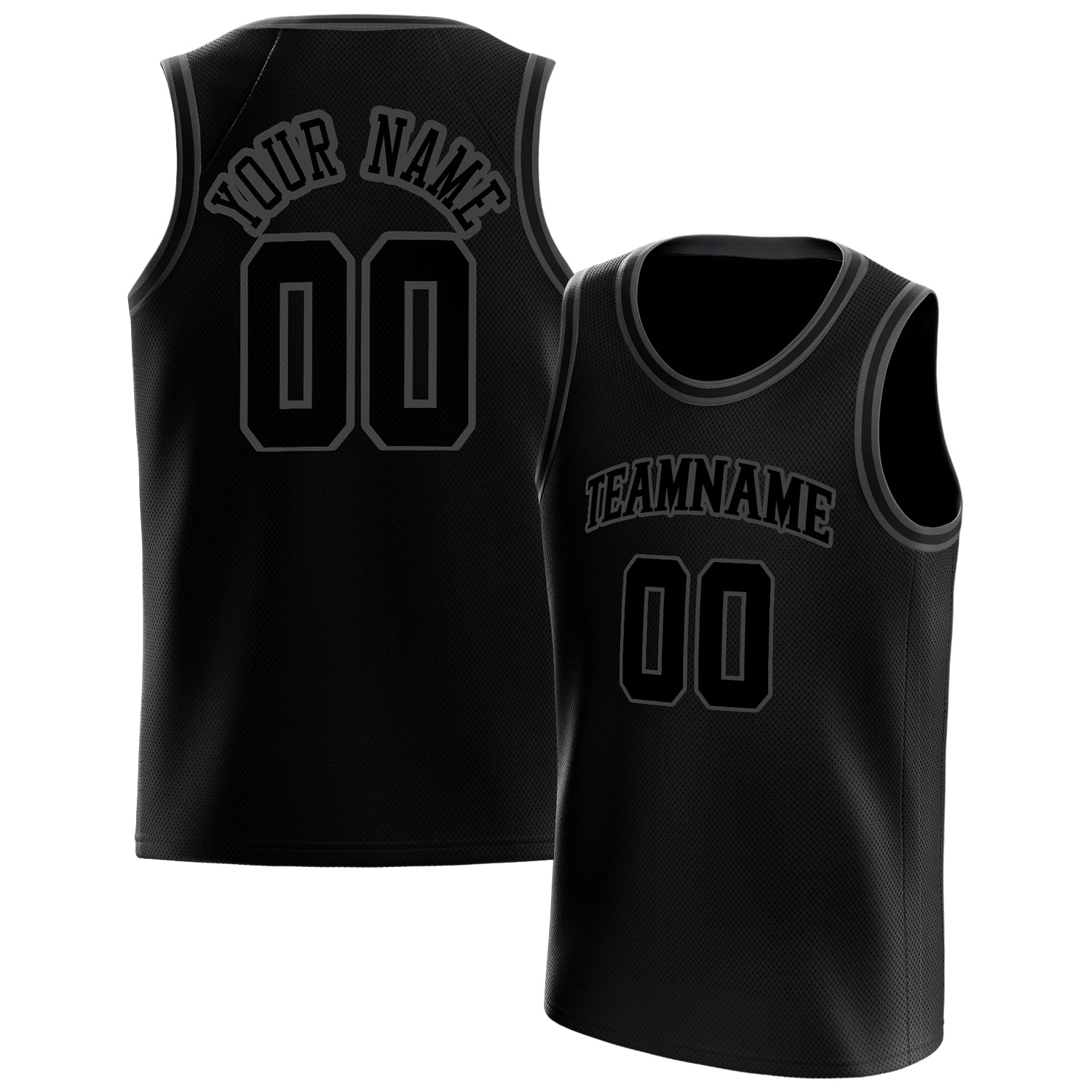 Benutzerdefiniertes Professionelles Schwarz Grau Basketballtrikot BS01240621HF017