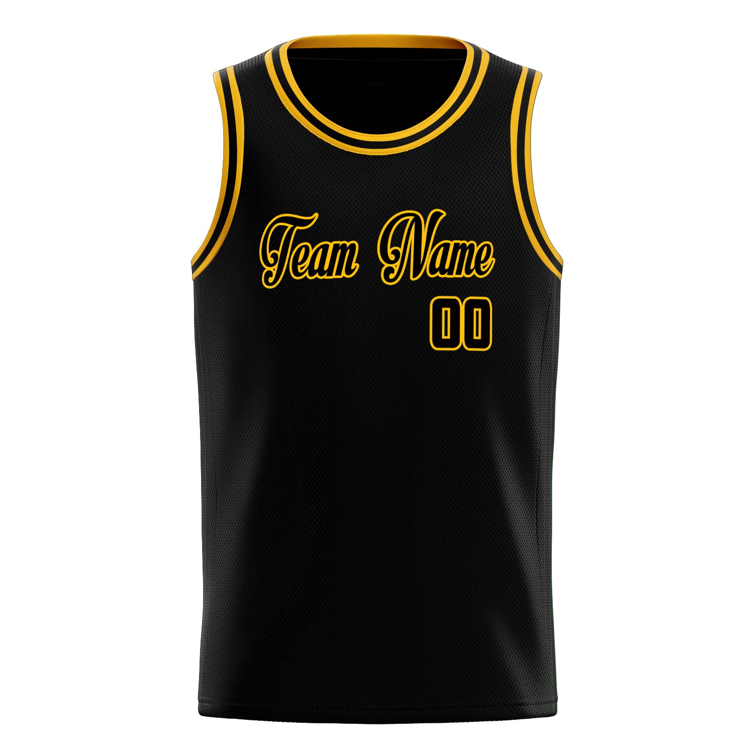 Benutzerdefiniertes Professionelles Schwarz Gold Basketballtrikot