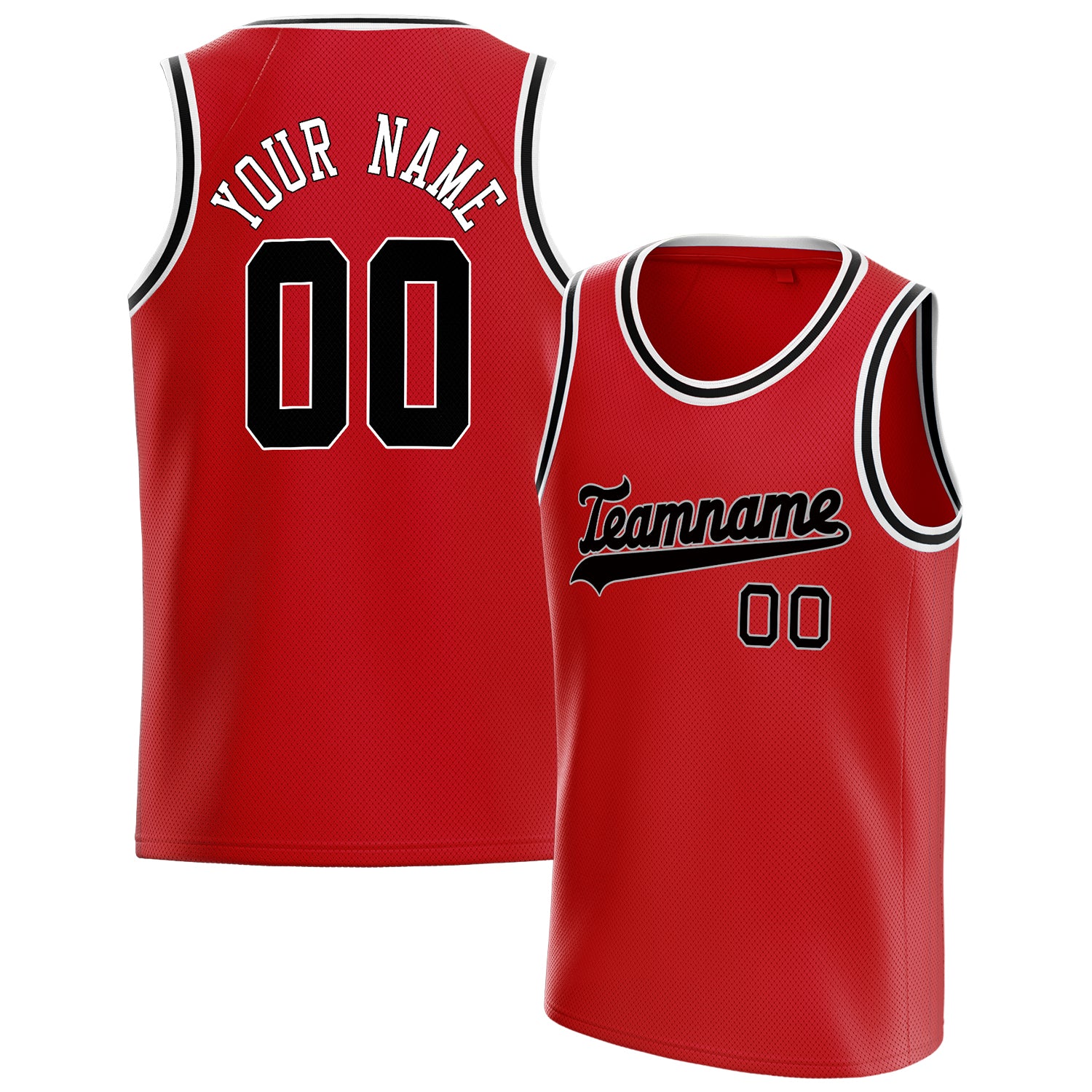 Benutzerdefiniertes Professionelles Rot Schwarz Basketballtrikot BS01240621HF138