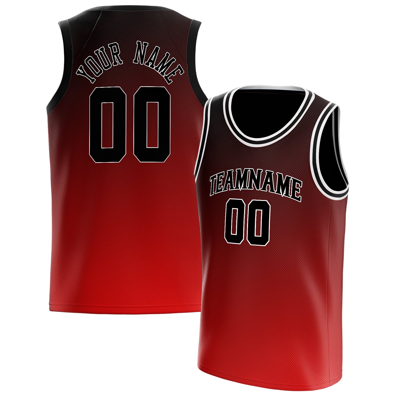 Benutzerdefiniertes Professionelles Rot Schwarz Basketballtrikot BS01240621HF142