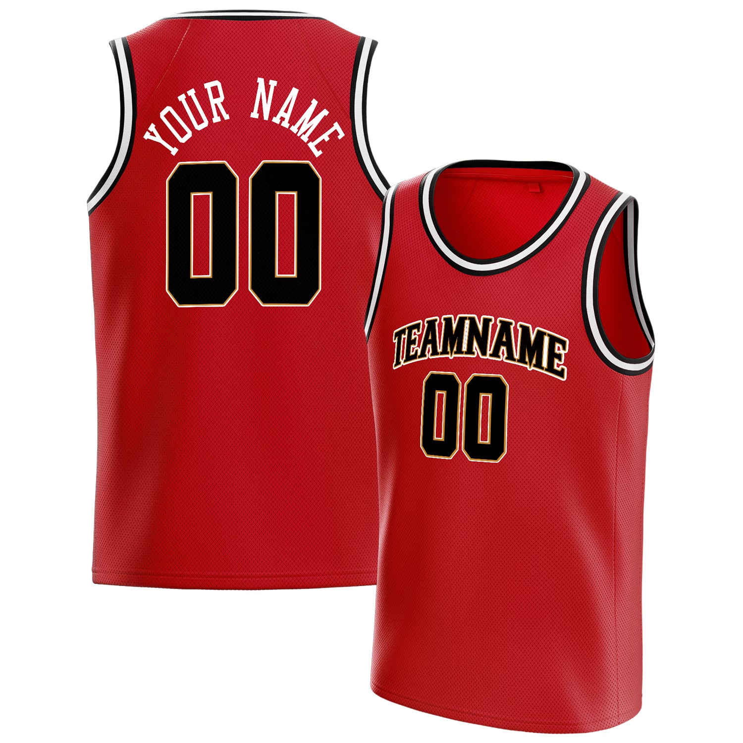 Benutzerdefiniertes Professionelles Rot Schwarz Basketballtrikot BS01240621HF144