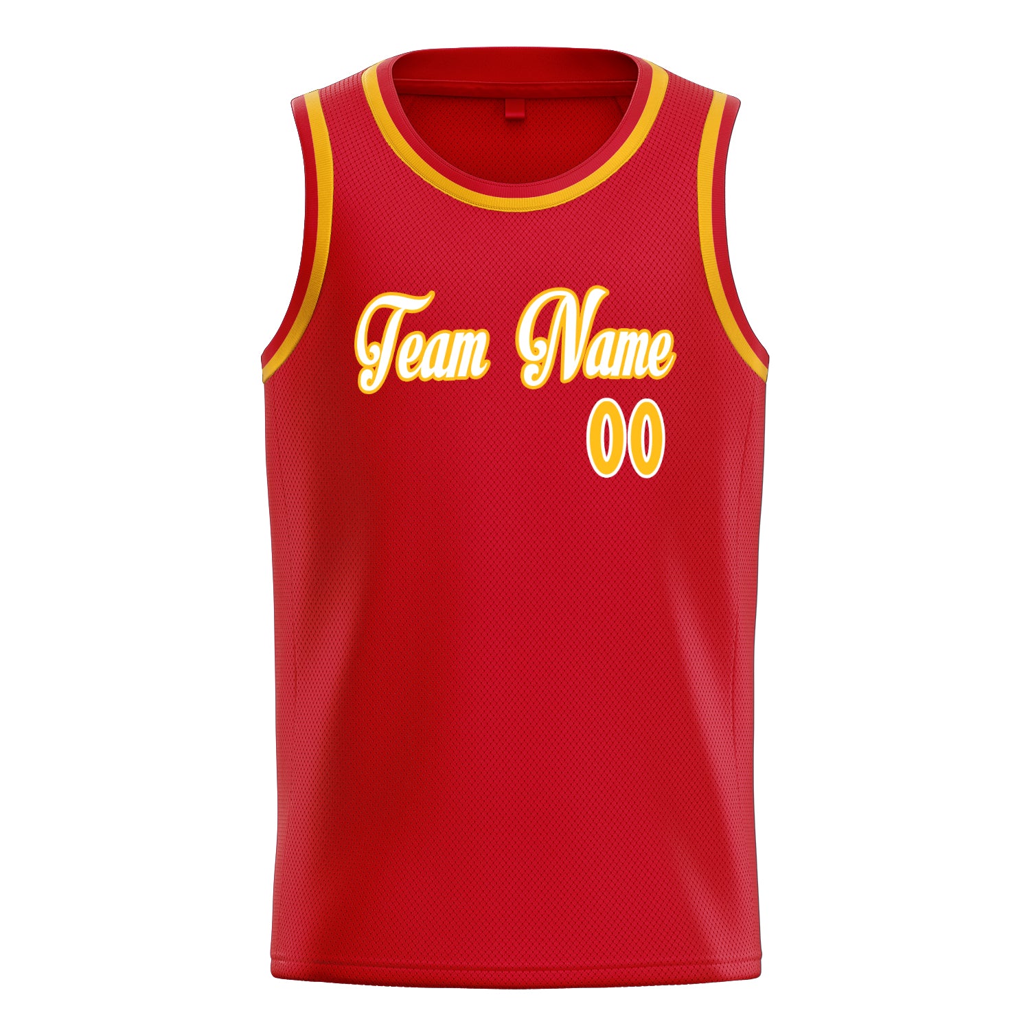 Benutzerdefiniertes Professionelles Rot Gold Basketballtrikot