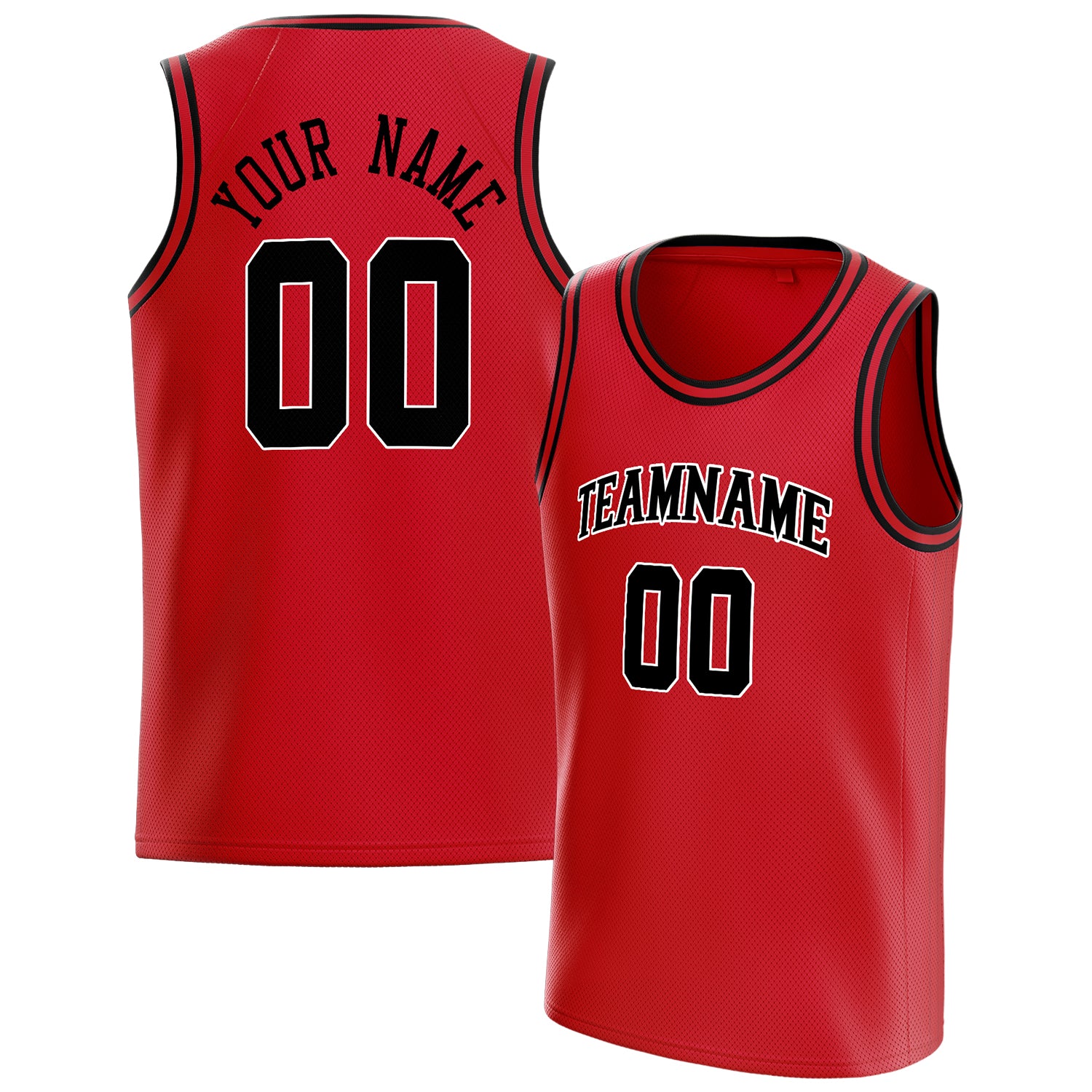 Benutzerdefiniertes Professionelles Rot Schwarz Basketballtrikot BS01240621HF151