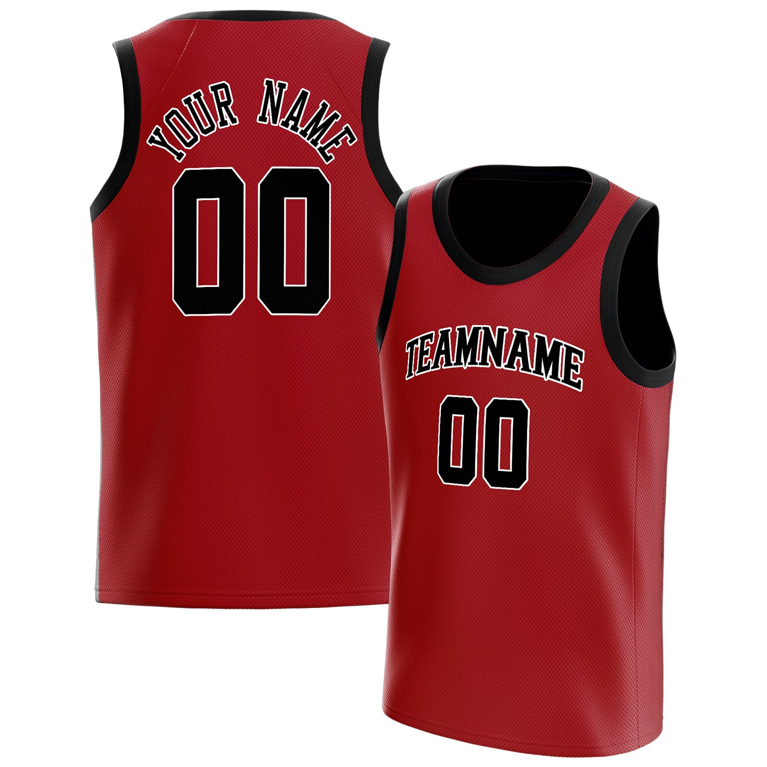 Benutzerdefiniertes Professionelles Rot Schwarz Basketballtrikot BS01240621HF154