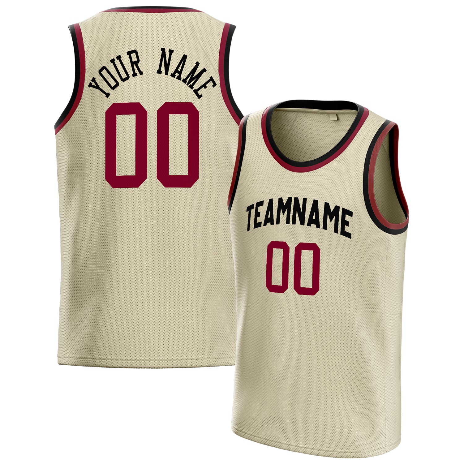 Benutzerdefiniertes Professionelles Creme Rot Basketballtrikot BS01240621JC045