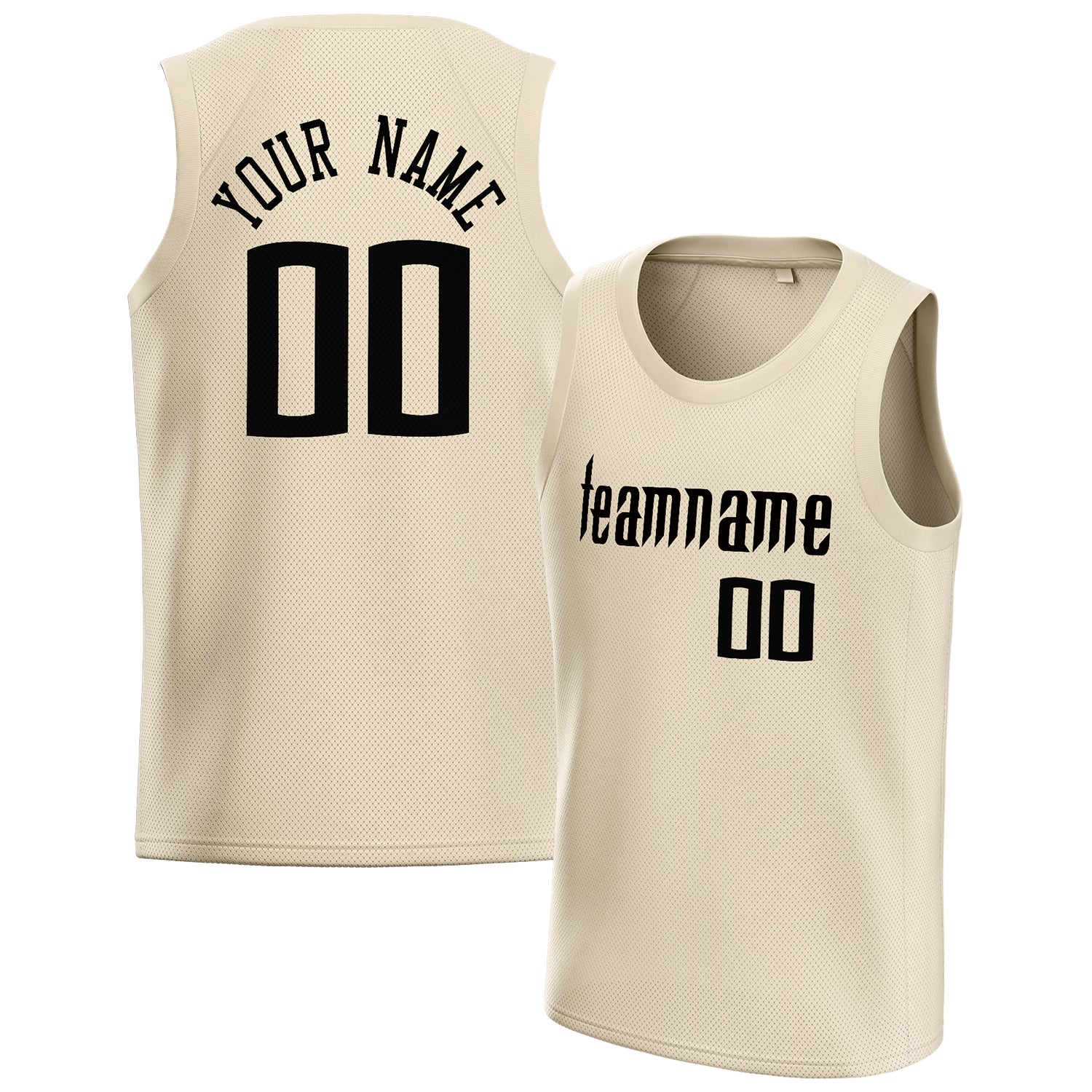 Benutzerdefiniertes Professionelles Creme Schwarz Basketballtrikot BS01240621JC051