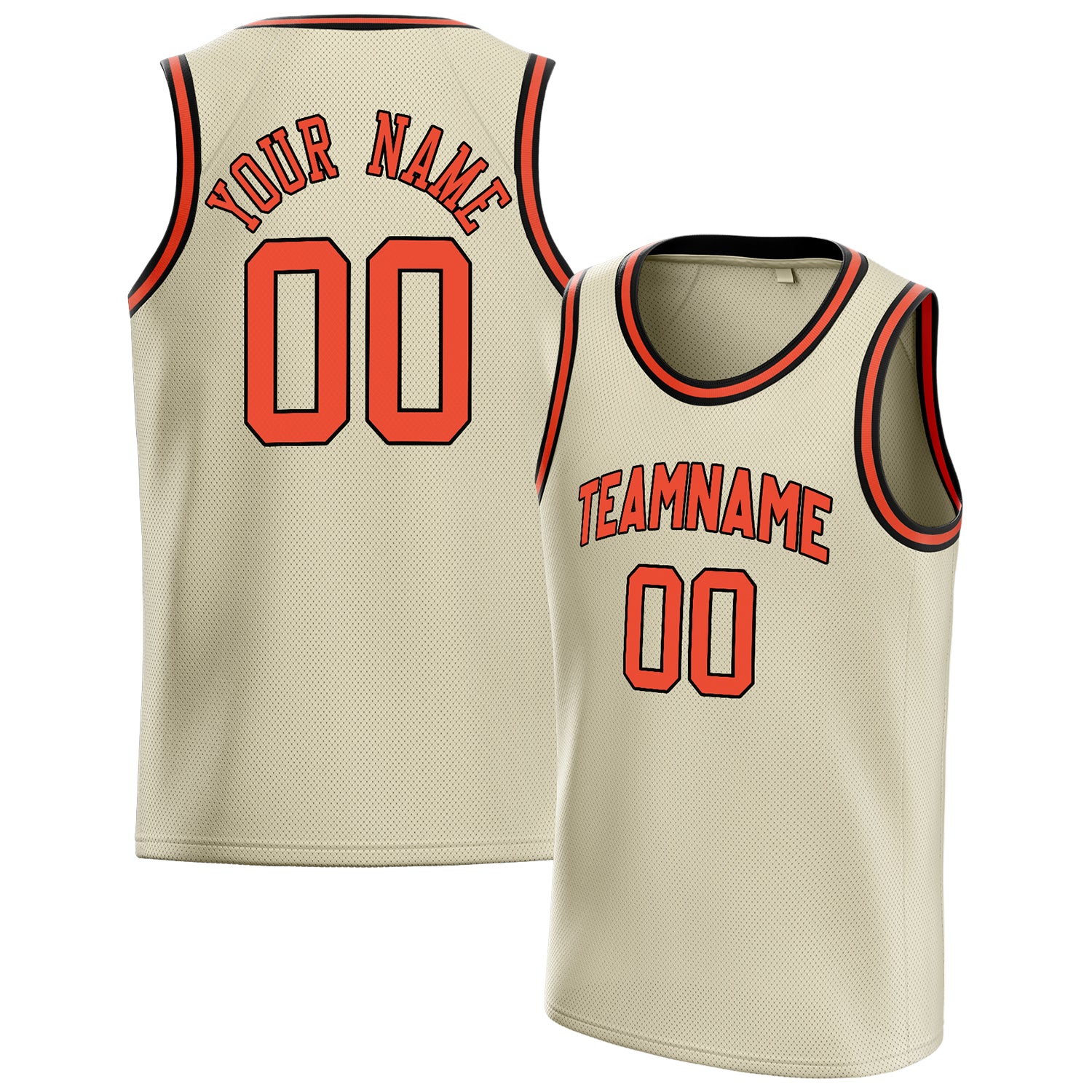 Benutzerdefiniertes Professionelles Creme Orange Basketballtrikot BS01240621JC053