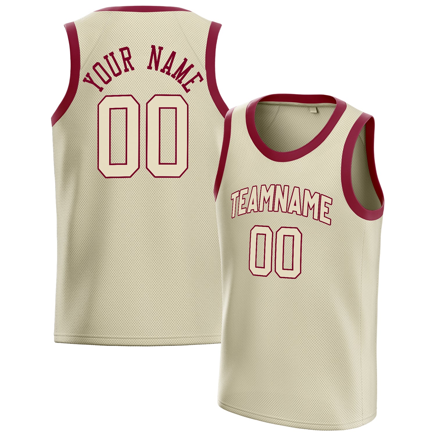 Benutzerdefiniertes Professionelles Creme Kastanienbraun Basketballtrikot BS01240621JC054