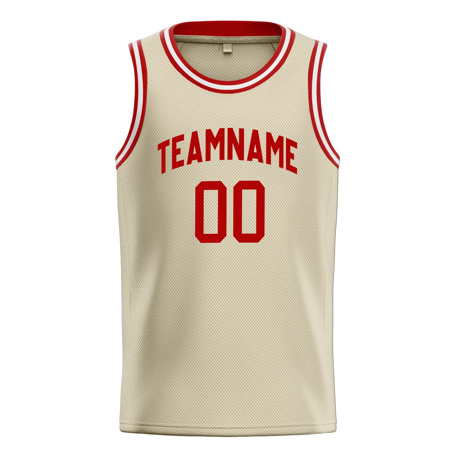 Benutzerdefiniertes Professionelles Creme Rot Basketballtrikot