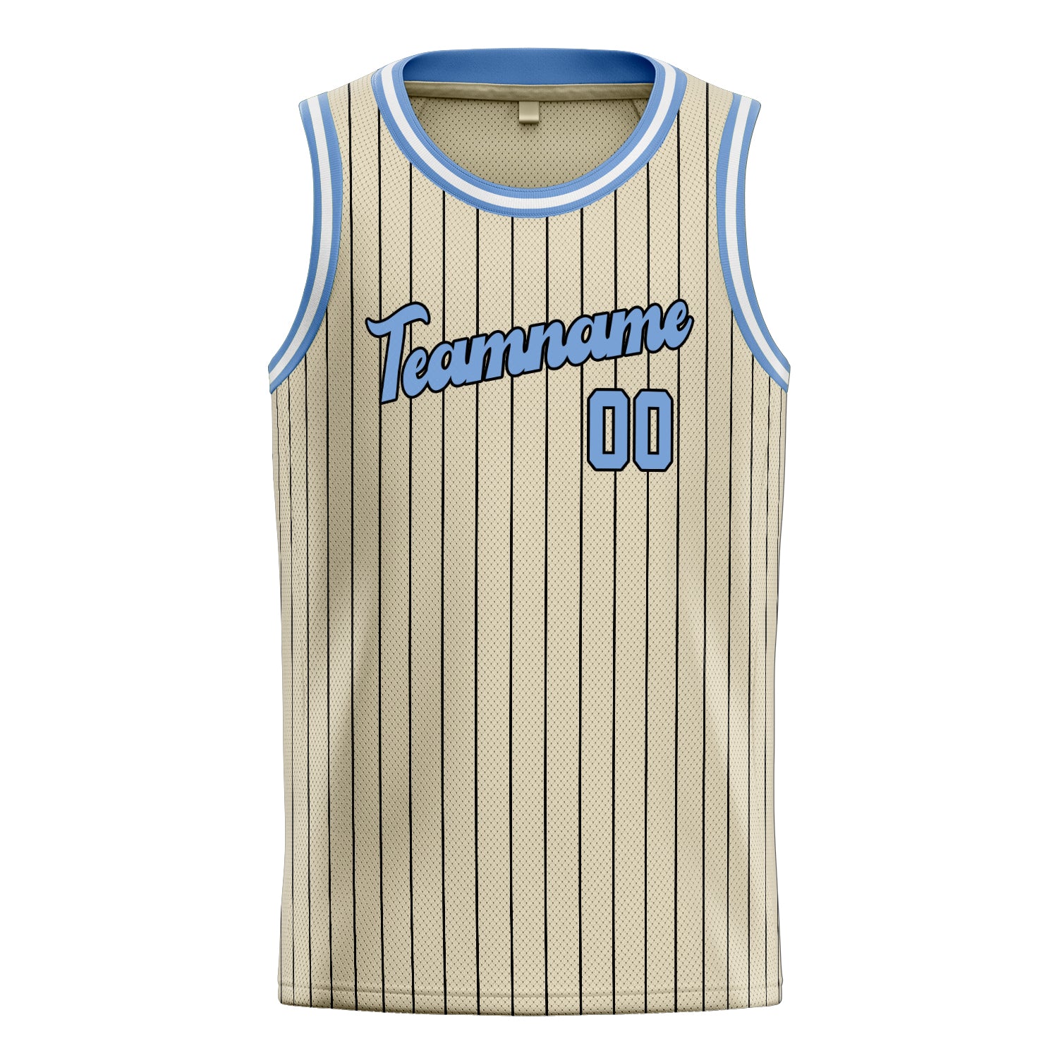 Benutzerdefiniertes Professionelles Creme Hellblau Basketballtrikot