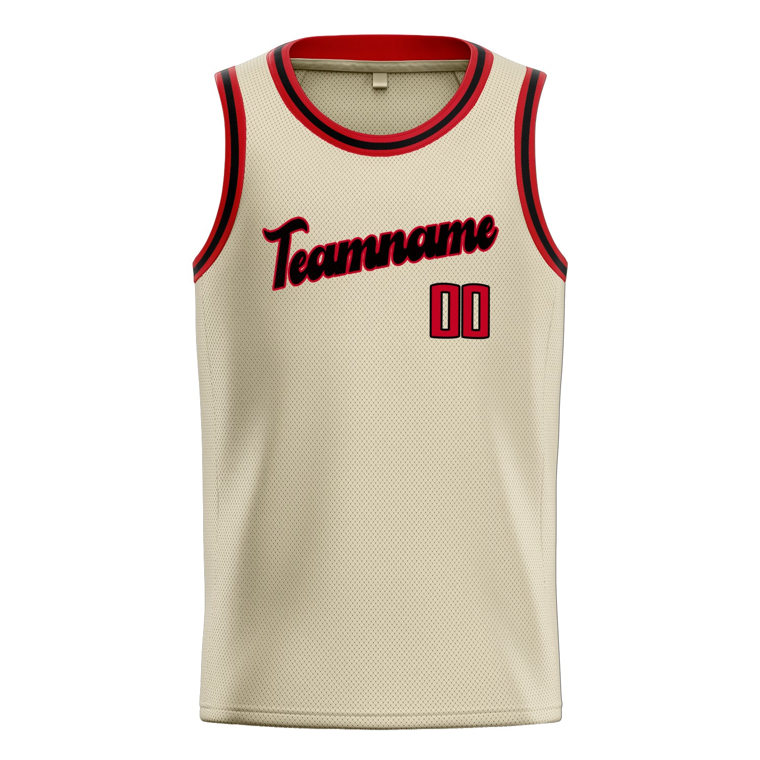 Benutzerdefiniertes Professionelles Creme Rot Basketballtrikot