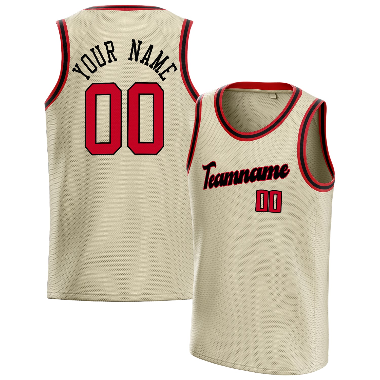 Benutzerdefiniertes Professionelles Creme Rot Basketballtrikot BS01240621JC060