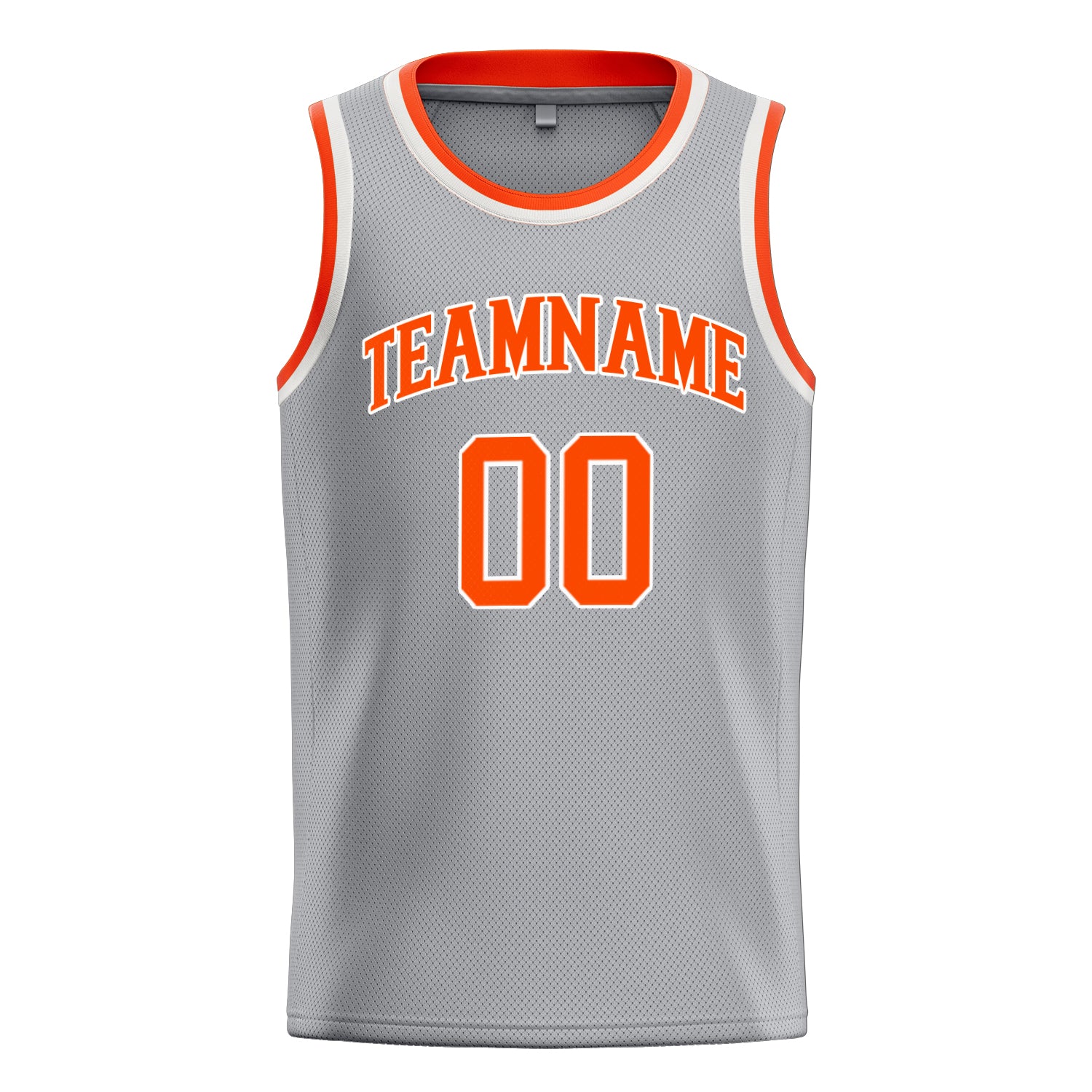 Benutzerdefiniertes Professionelles Grau Orange Basketballtrikot