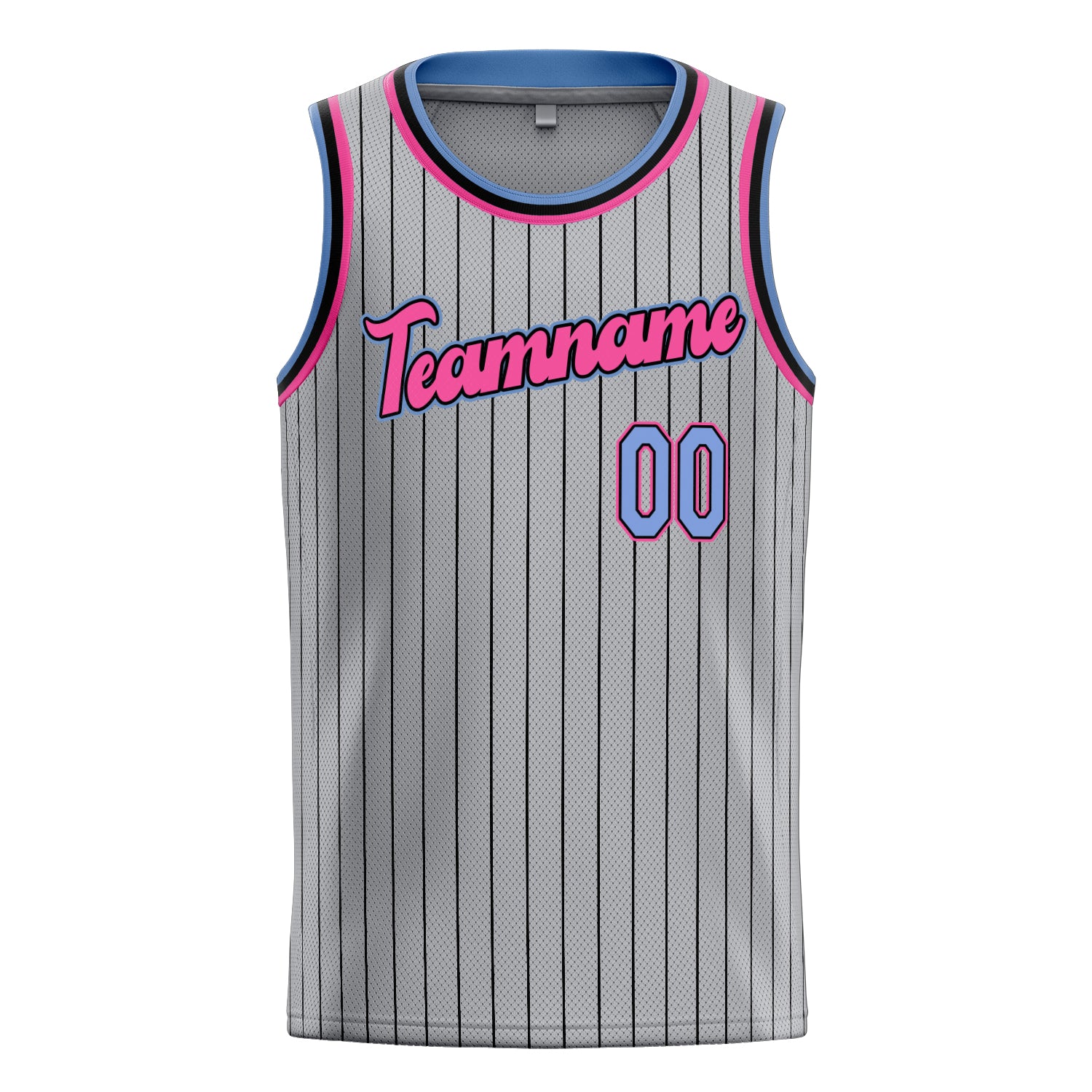 Benutzerdefiniertes Professionelles Grau Hellblau Basketballtrikot