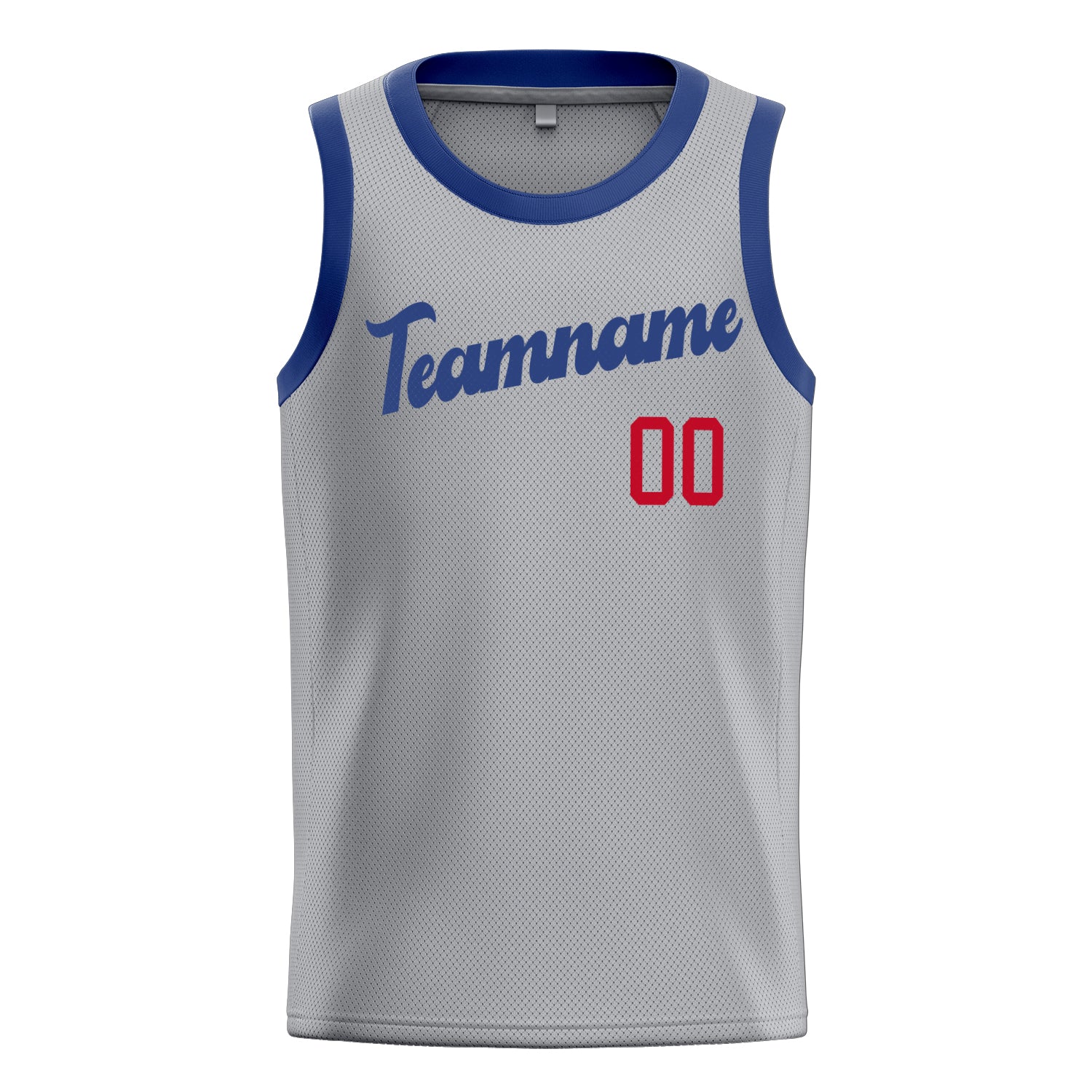 Benutzerdefiniertes Professionelles Grau Königsblau Basketballtrikot