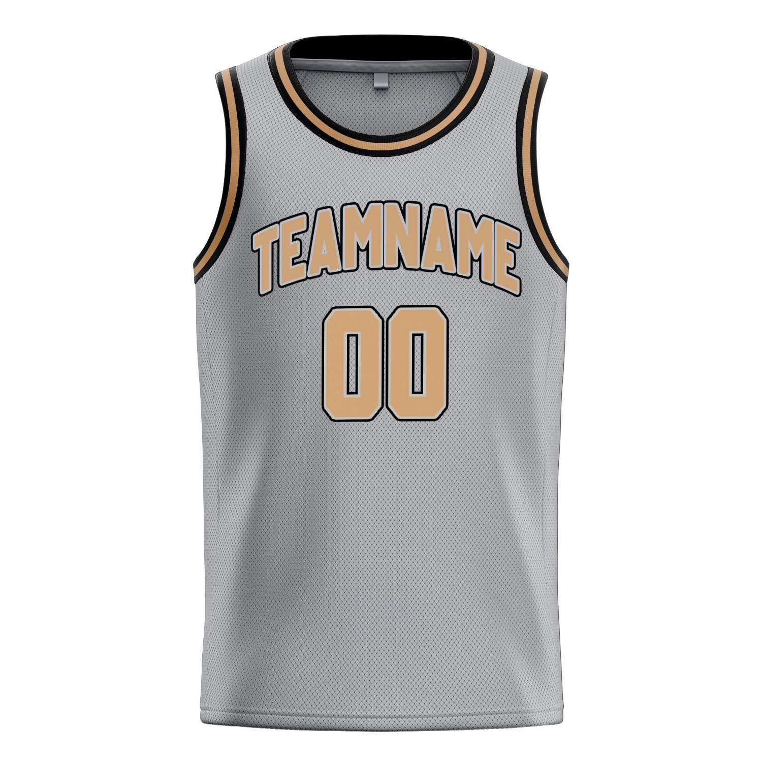 Benutzerdefiniertes Professionelles Grau Altgold Basketballtrikot