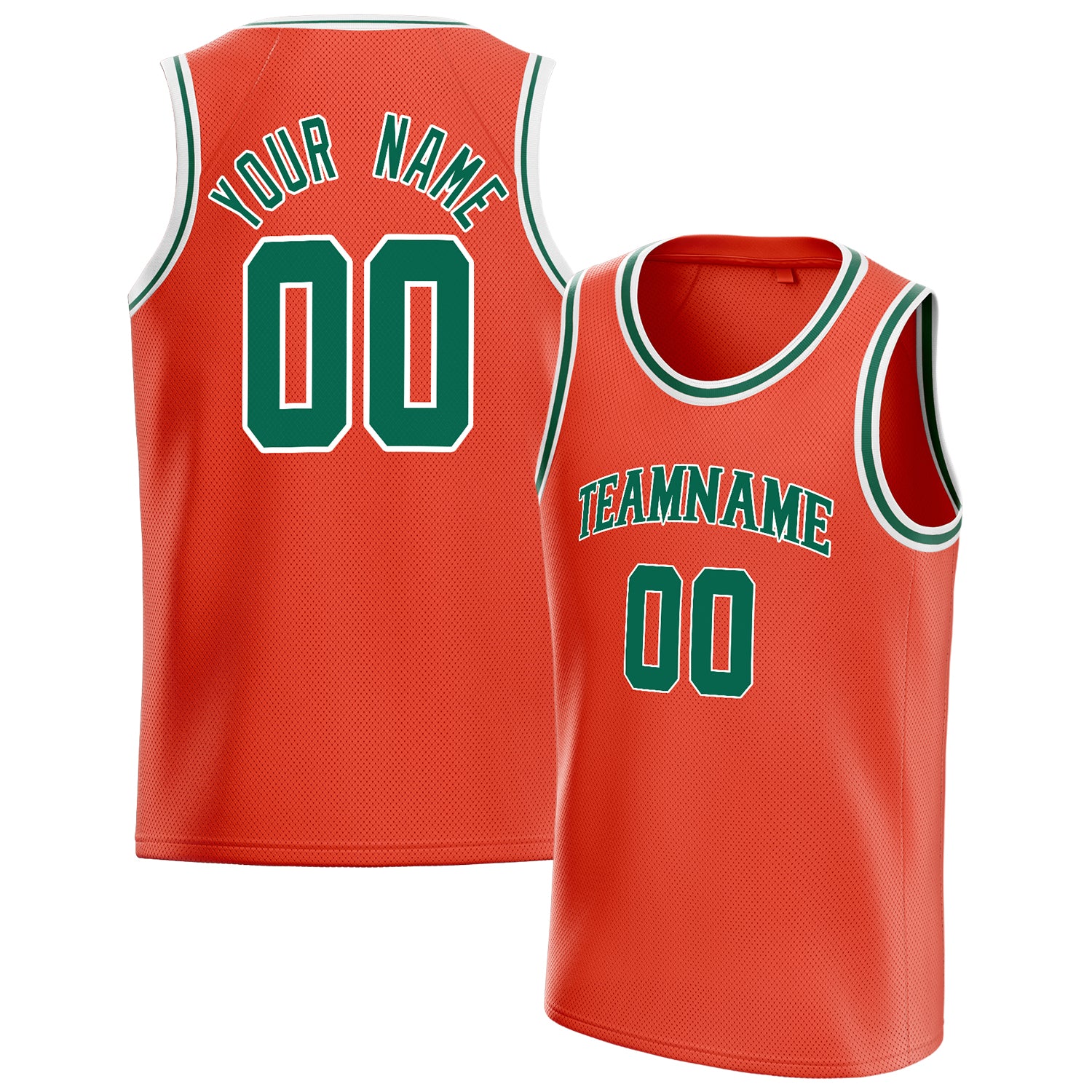 Benutzerdefiniertes Professionelles Orange Kelly Grün Basketballtrikot BS01240621JG101