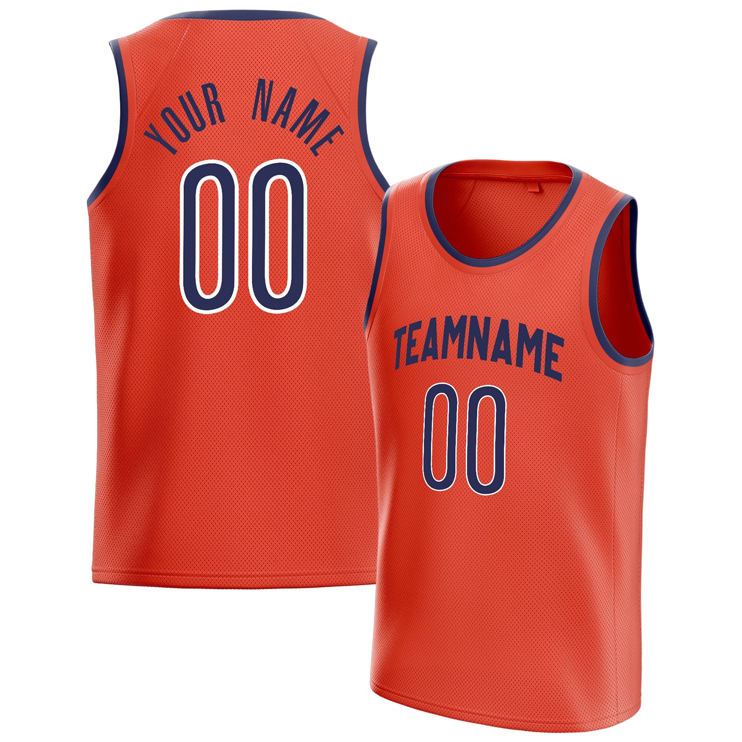 Benutzerdefiniertes Professionelles Orange Marineblau Basketballtrikot BS01240621JG105