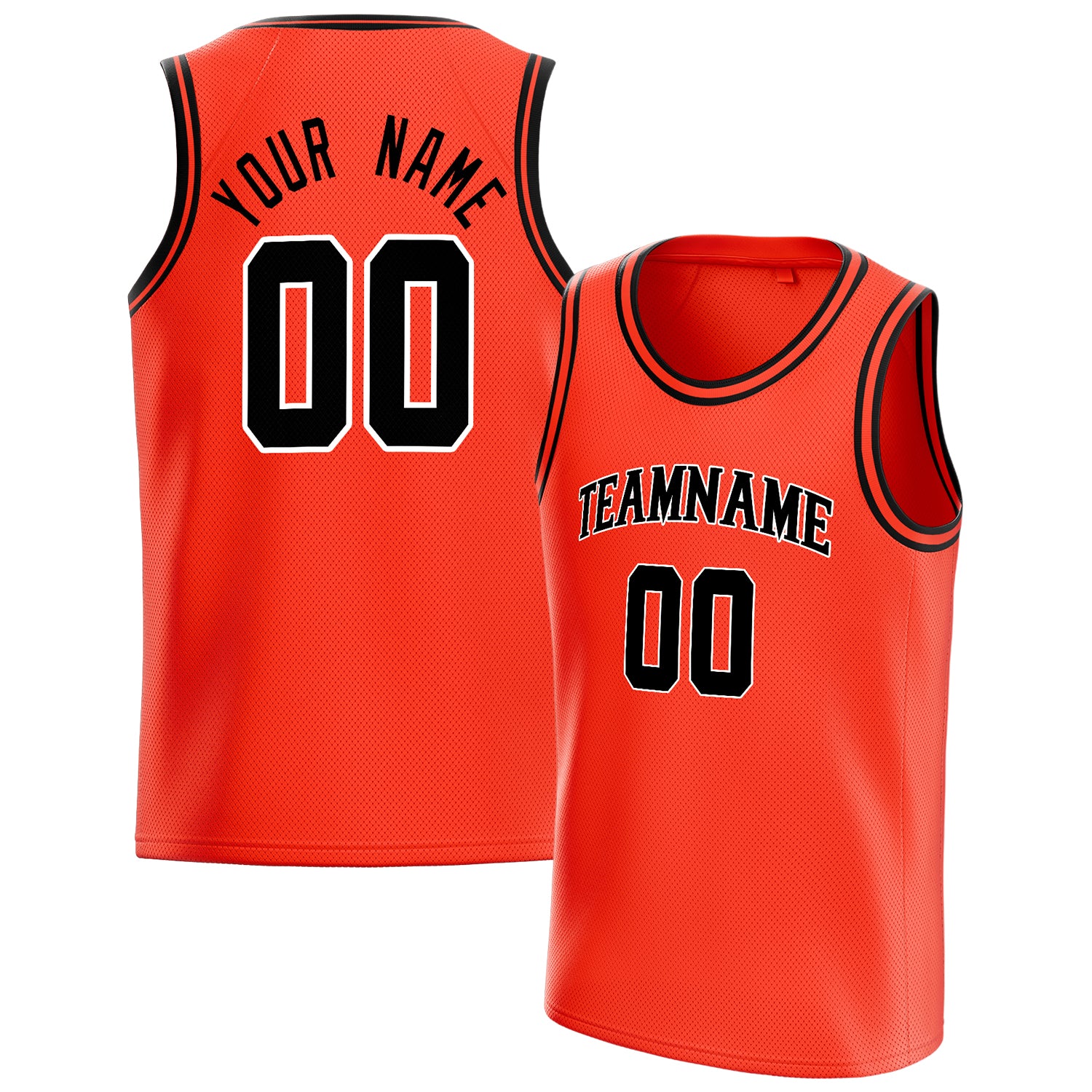 Benutzerdefiniertes Professionelles Orange Schwarz Basketballtrikot BS01240621JG106