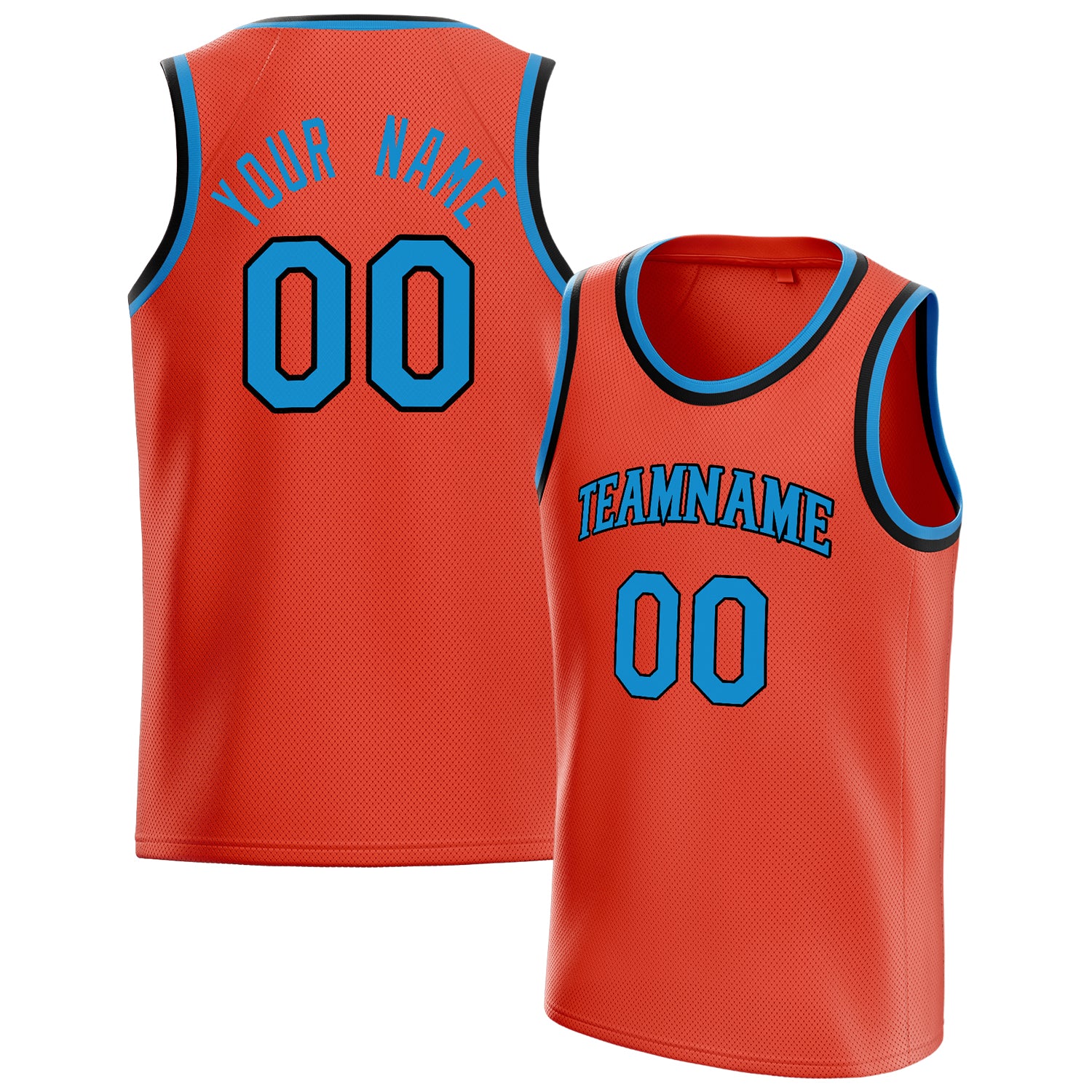 Benutzerdefiniertes Professionelles Orange Blau Basketballtrikot BS01240621JG108