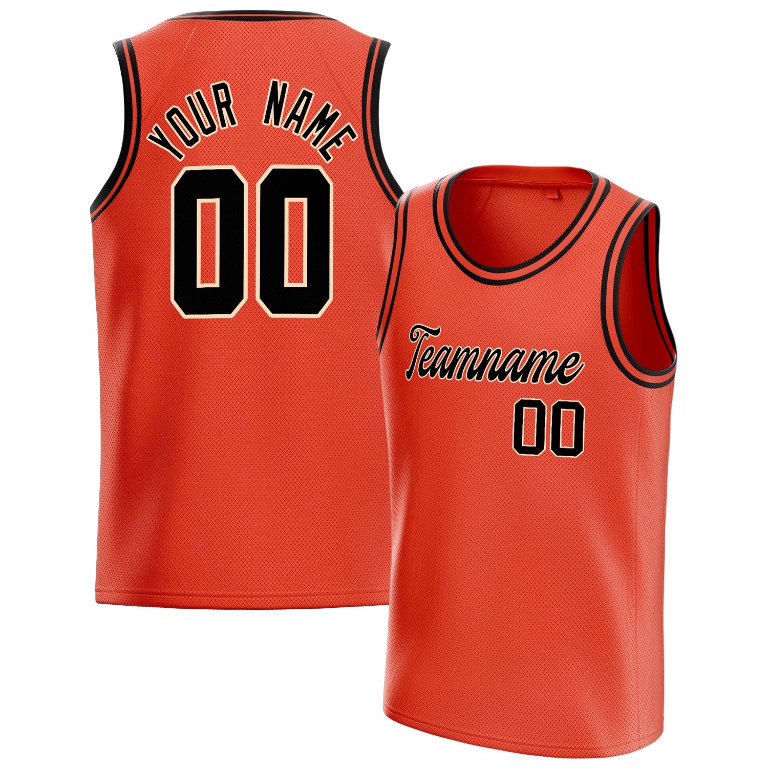 Benutzerdefiniertes Professionelles Orange Schwarz Basketballtrikot BS01240621JG110