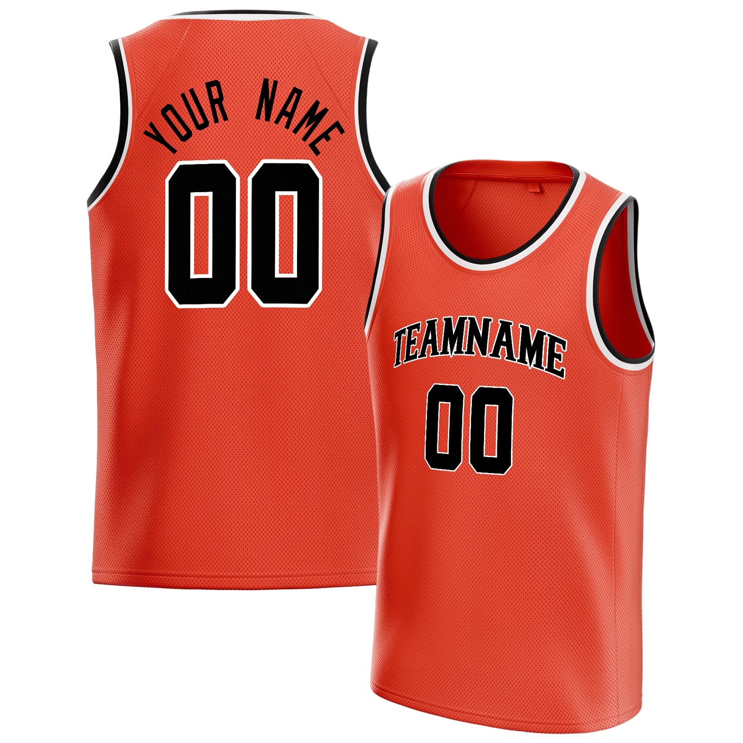 Benutzerdefiniertes Professionelles Orange Schwarz Basketballtrikot BS01240621JG112