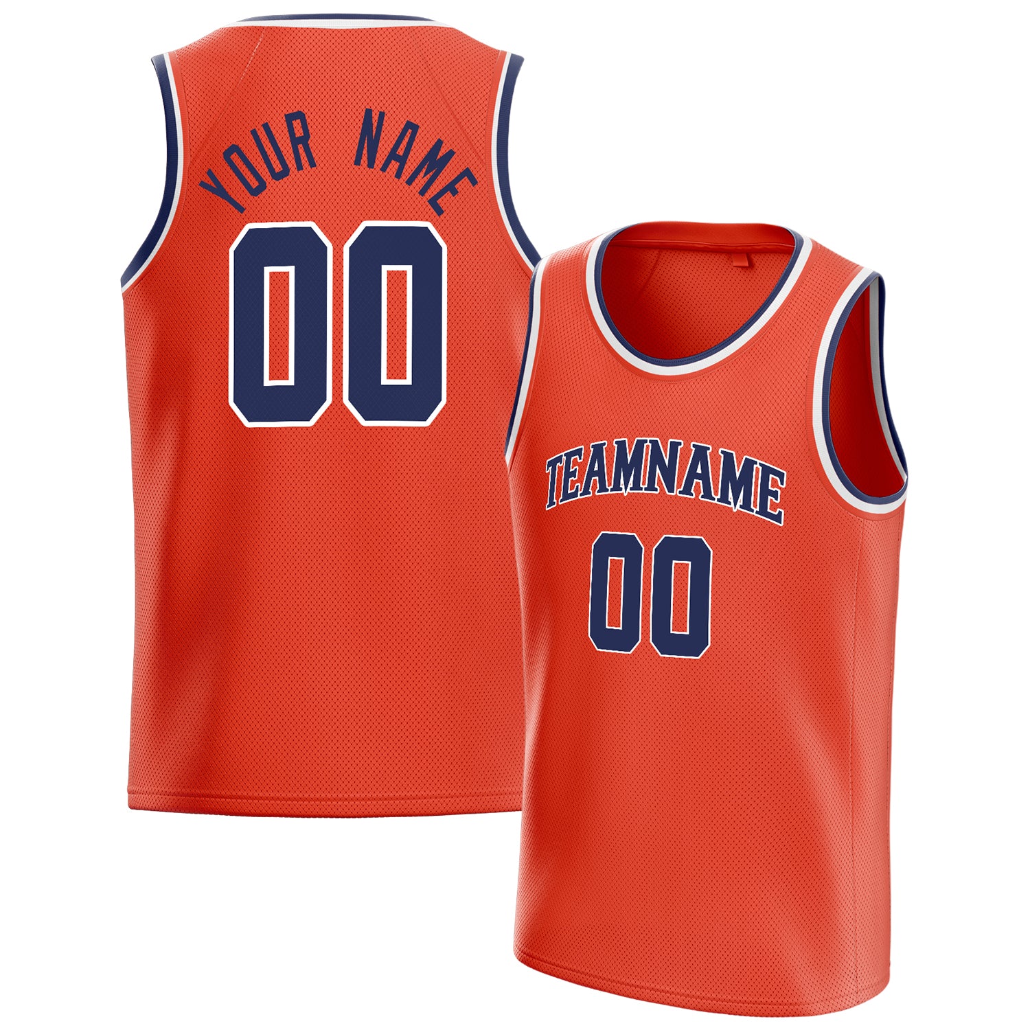 Benutzerdefiniertes Professionelles Orange Marineblau Basketballtrikot BS01240621JG115