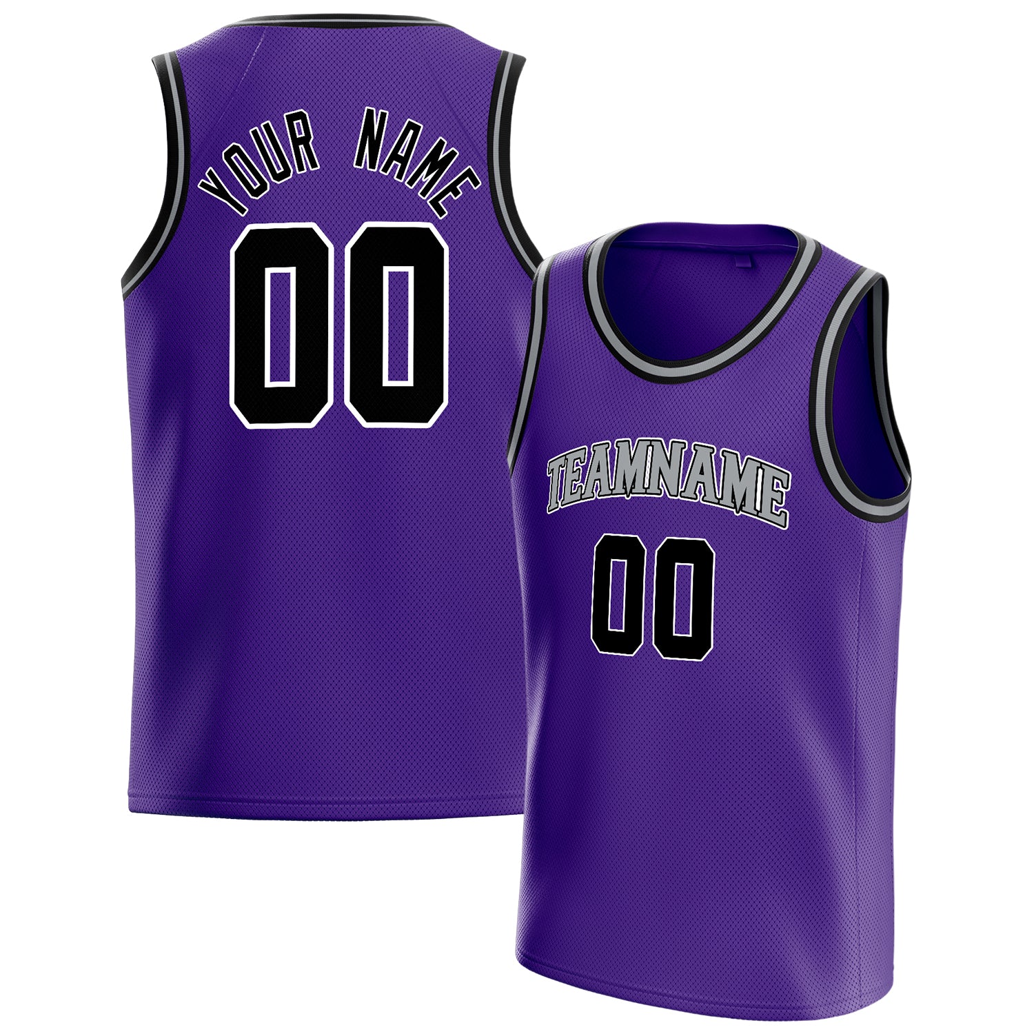 Benutzerdefiniertes Professionelles Lila Schwarz Basketballtrikot BS01240621JG122