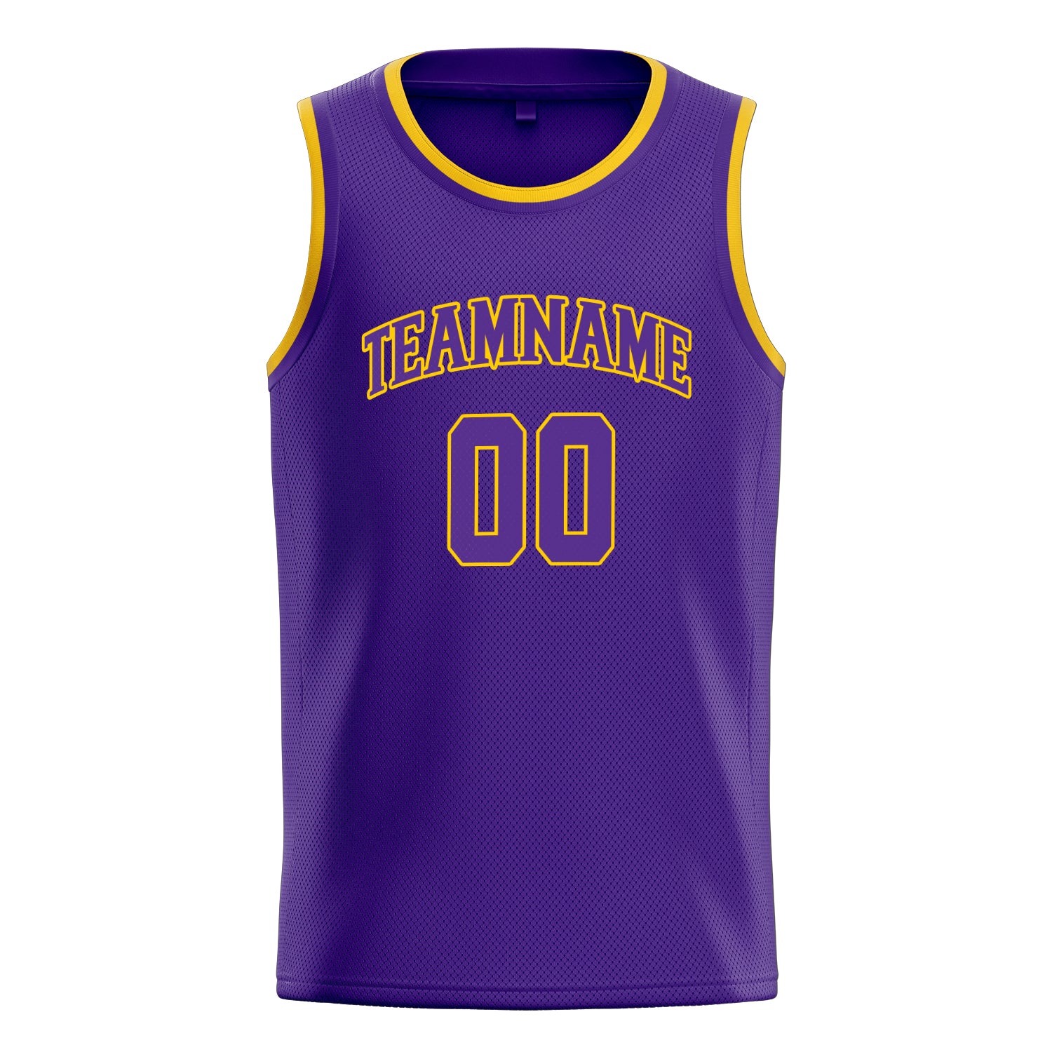 Benutzerdefiniertes Professionelles Lila Gold Basketballtrikot