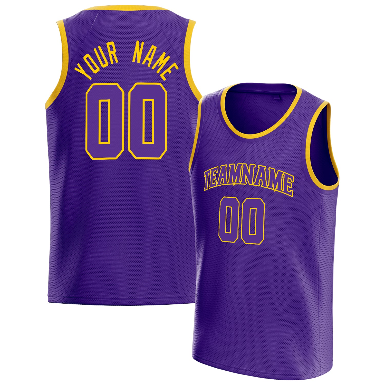 Benutzerdefiniertes Professionelles Lila Gold Basketballtrikot BS01240621JG123