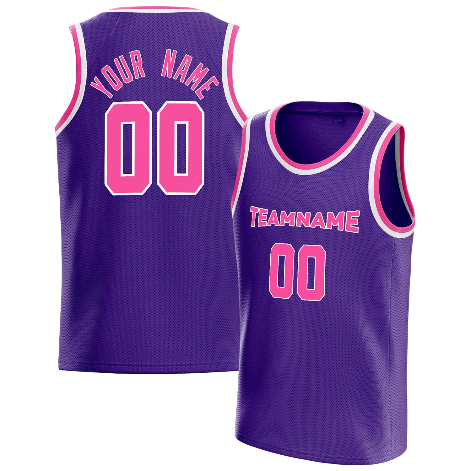 Benutzerdefiniertes Professionelles Lila Rosa Basketballtrikot BS01240621JG131