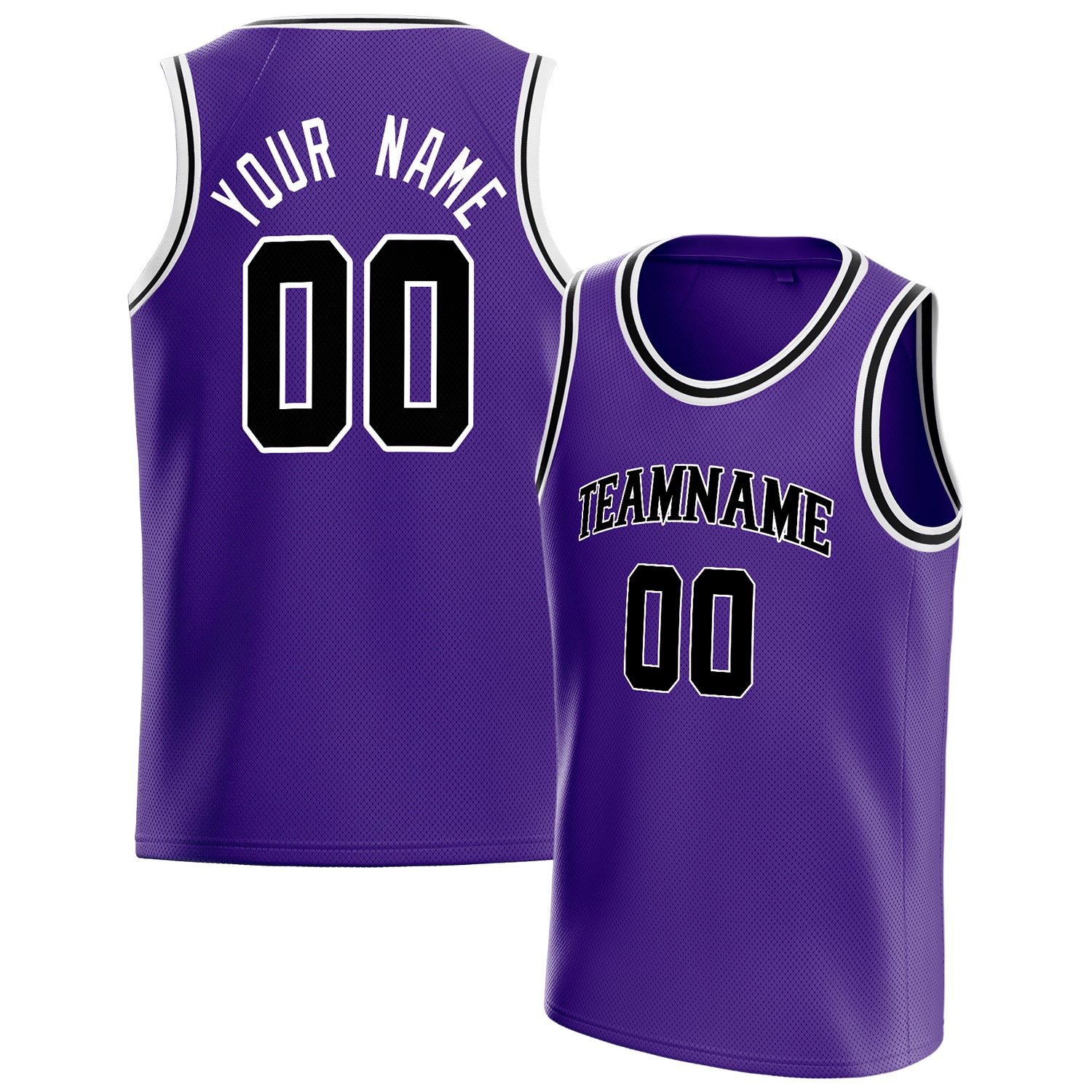 Benutzerdefiniertes Professionelles Lila Schwarz Basketballtrikot BS01240621JG133