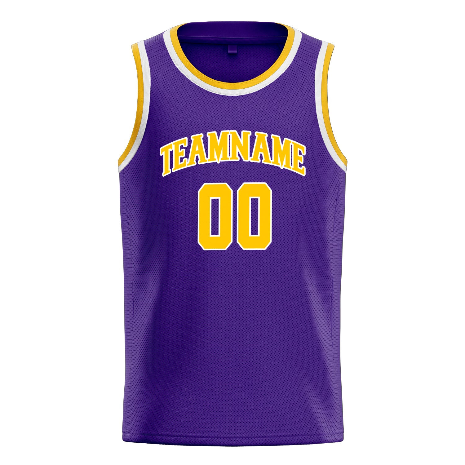 Benutzerdefiniertes Professionelles Lila Gold Basketballtrikot