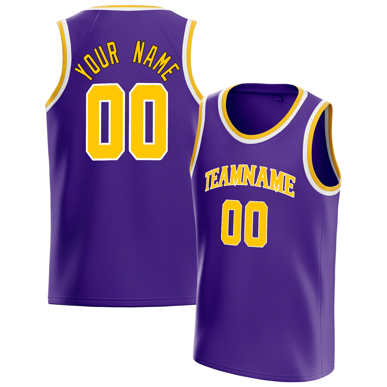 Benutzerdefiniertes Professionelles Lila Gold Basketballtrikot BS01240621JG136