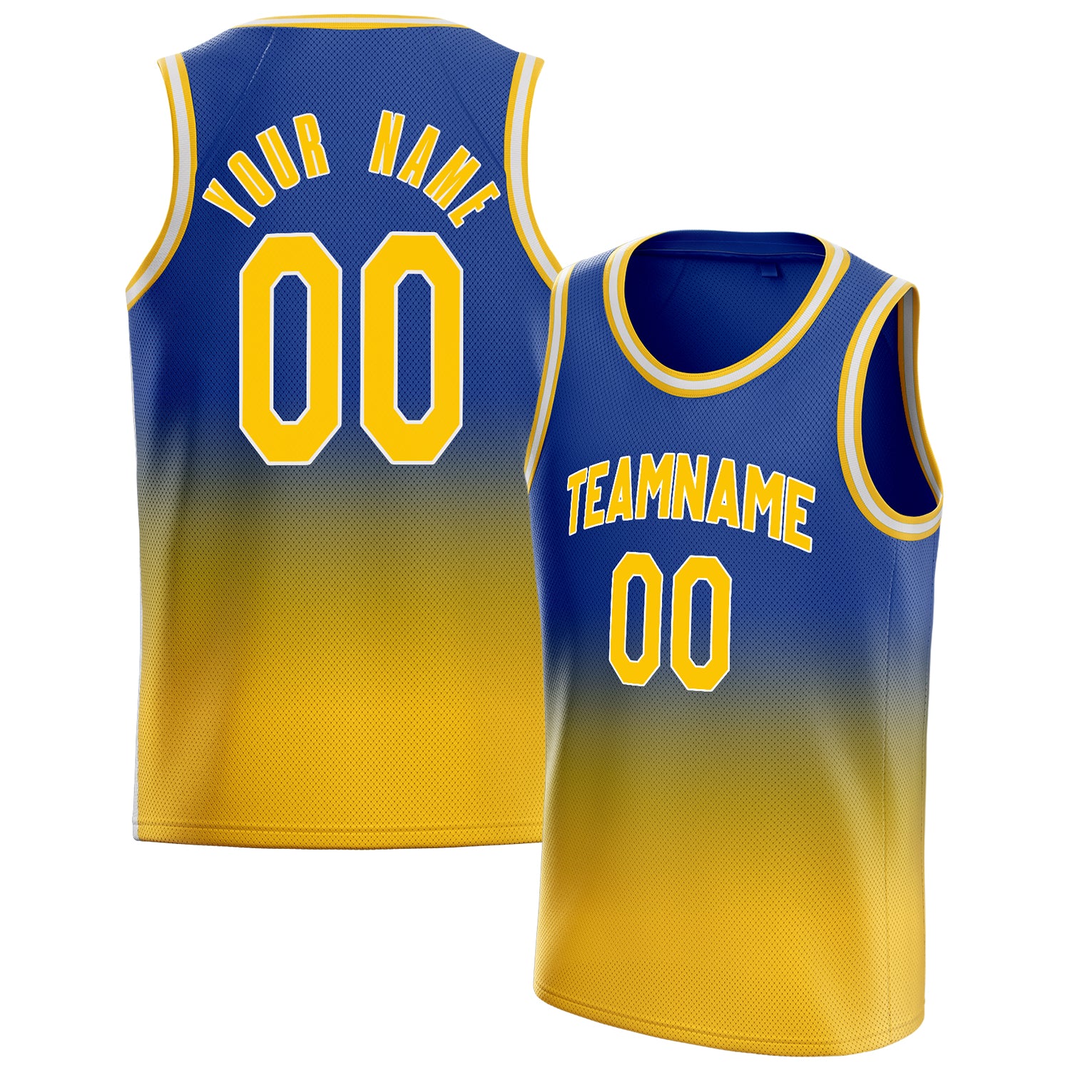 Benutzerdefiniertes Professionelles Königsblau Gold Basketballtrikot BS01240621KZ161