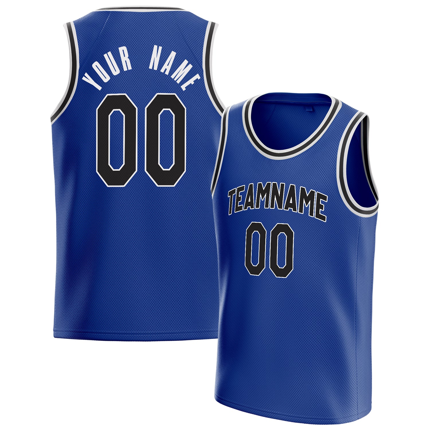 Benutzerdefiniertes Professionelles Königsblau Schwarz Basketballtrikot BS01240621KZ163