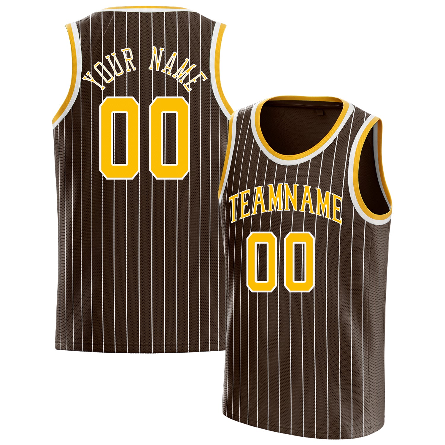 Benutzerdefiniertes Professionelles Braun Gold Basketballtrikot BS01240621SH040