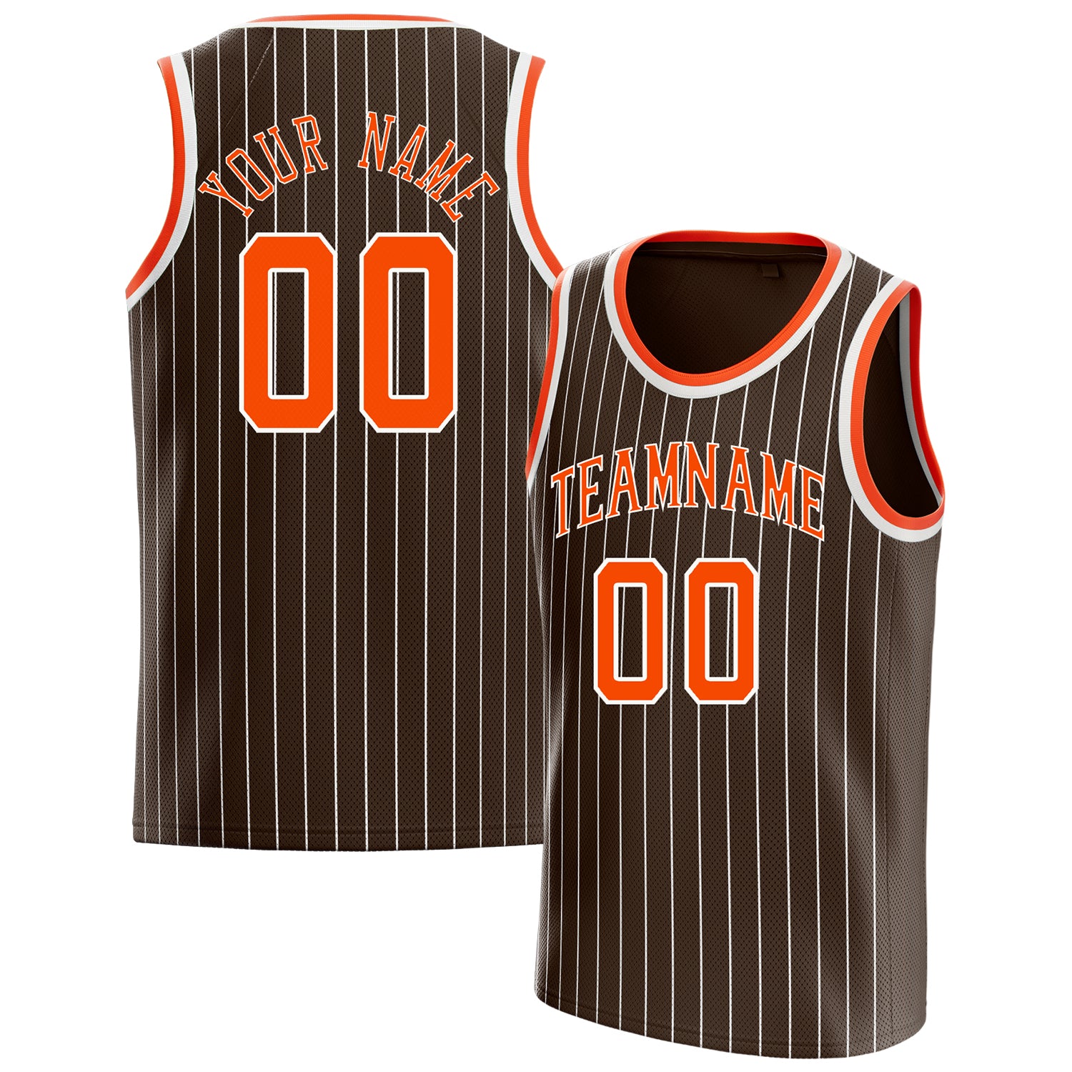 Benutzerdefiniertes Professionelles Braun Orange Basketballtrikot BS01240621SH042