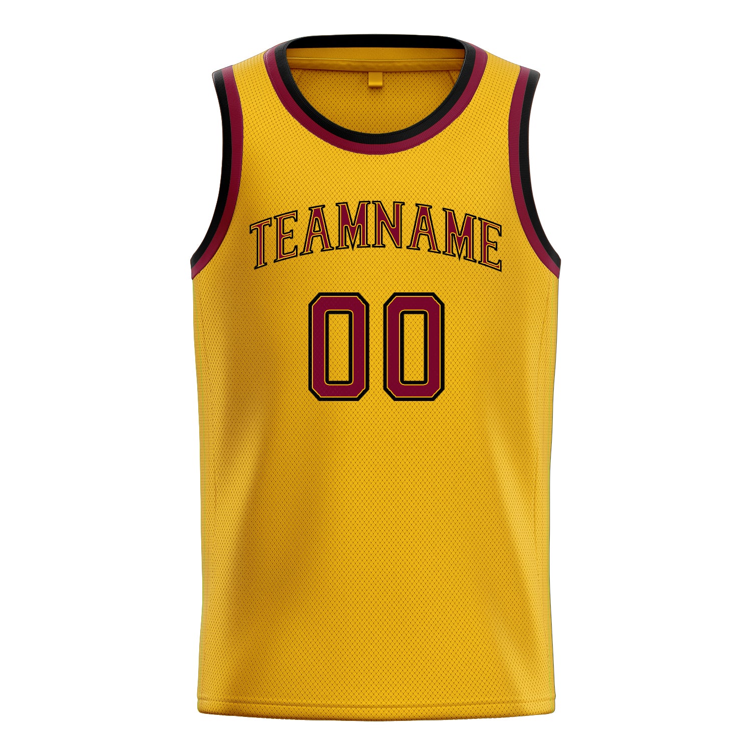 Benutzerdefiniertes Professionelles Gold Kastanienbraun Basketballtrikot