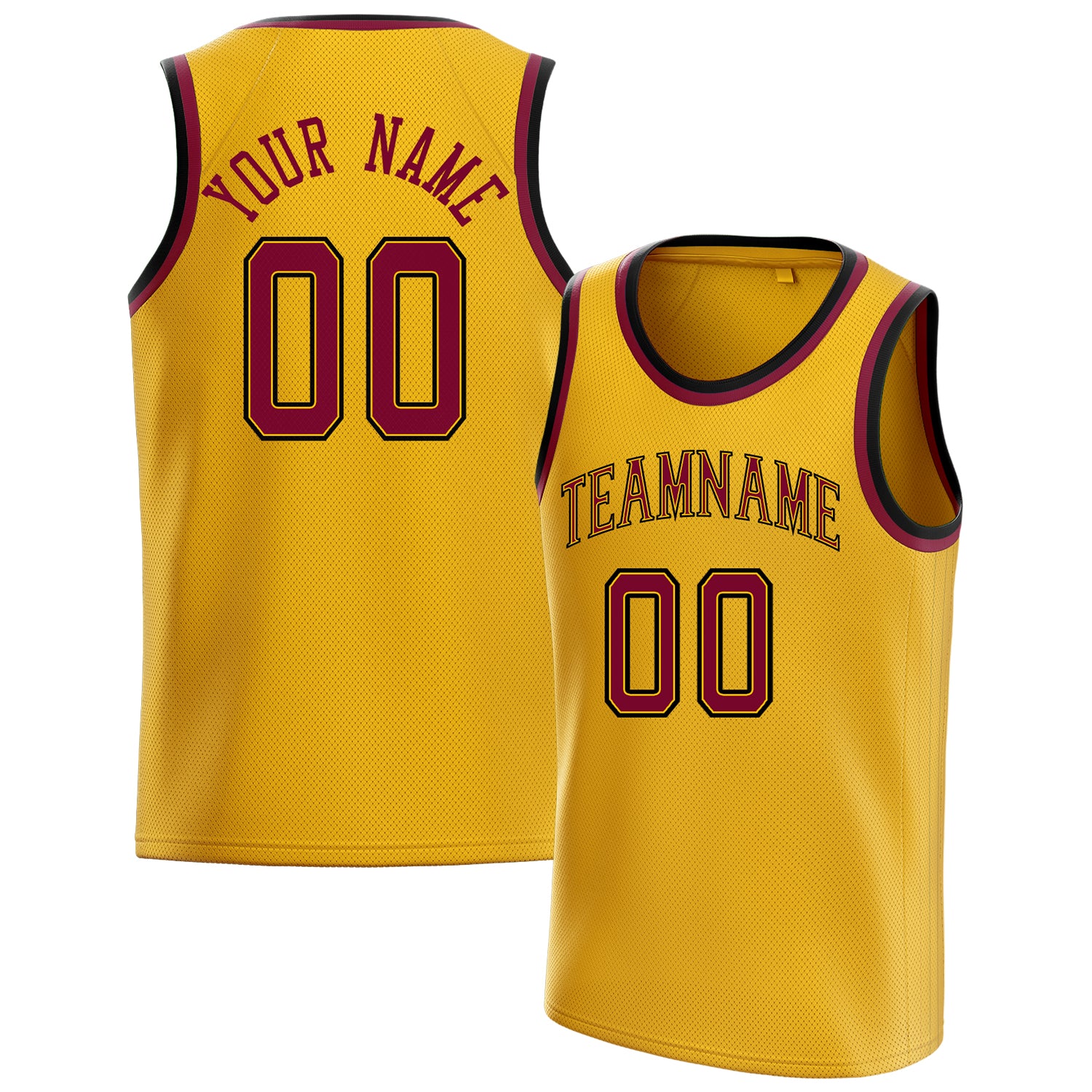 Benutzerdefiniertes Professionelles Gold Kastanienbraun Basketballtrikot BS01240621SH064