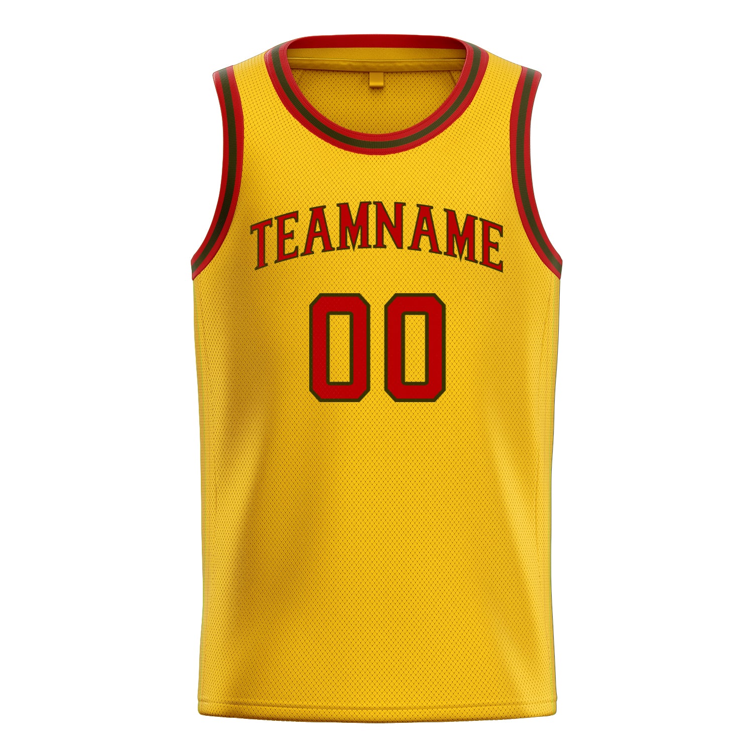 Benutzerdefiniertes Professionelles Gold Rot Basketballtrikot